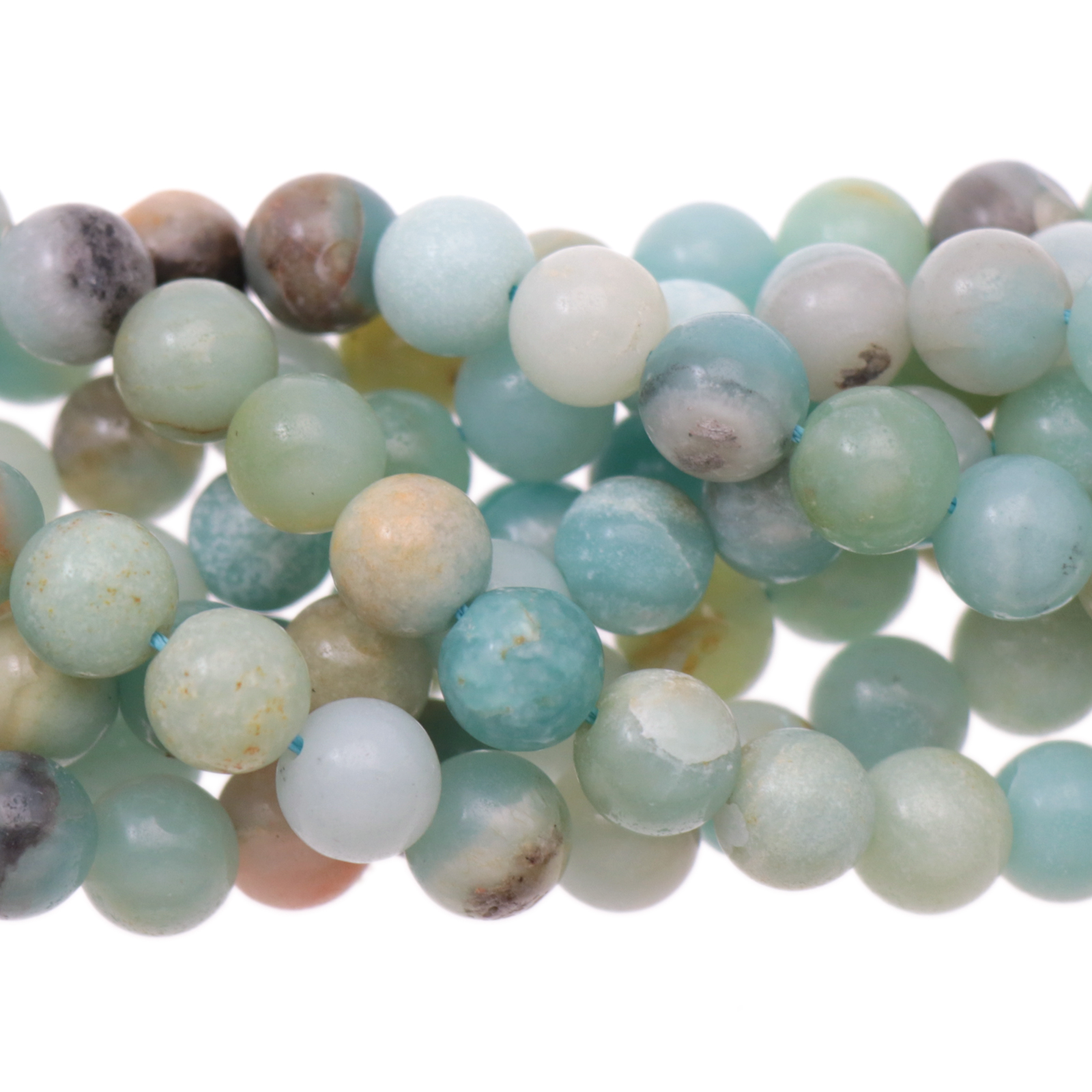 multicolor amazzonite smooth round 6mm | 15/16-inch strand