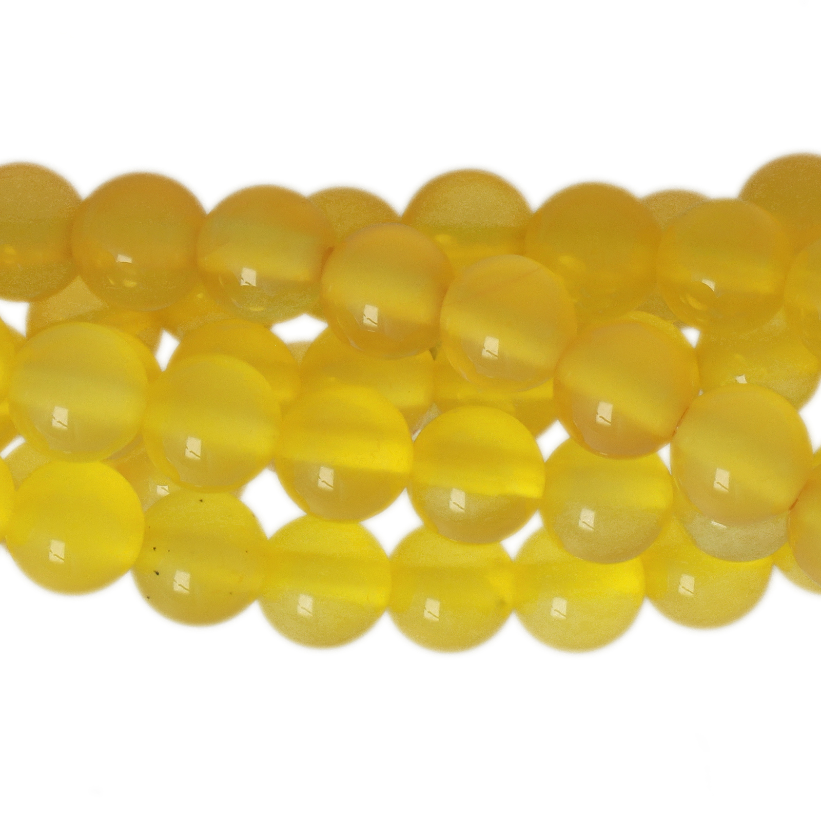 yellow agate smooth round 6mm | 16-inch strand