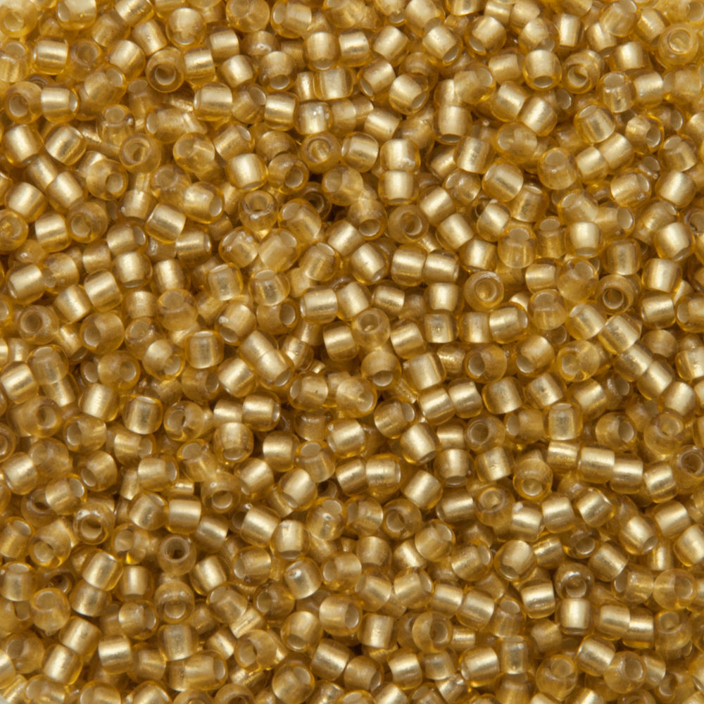 rocaille toho seed beads 11/0 silver-lined frosted light topaz (22f) | 10gr