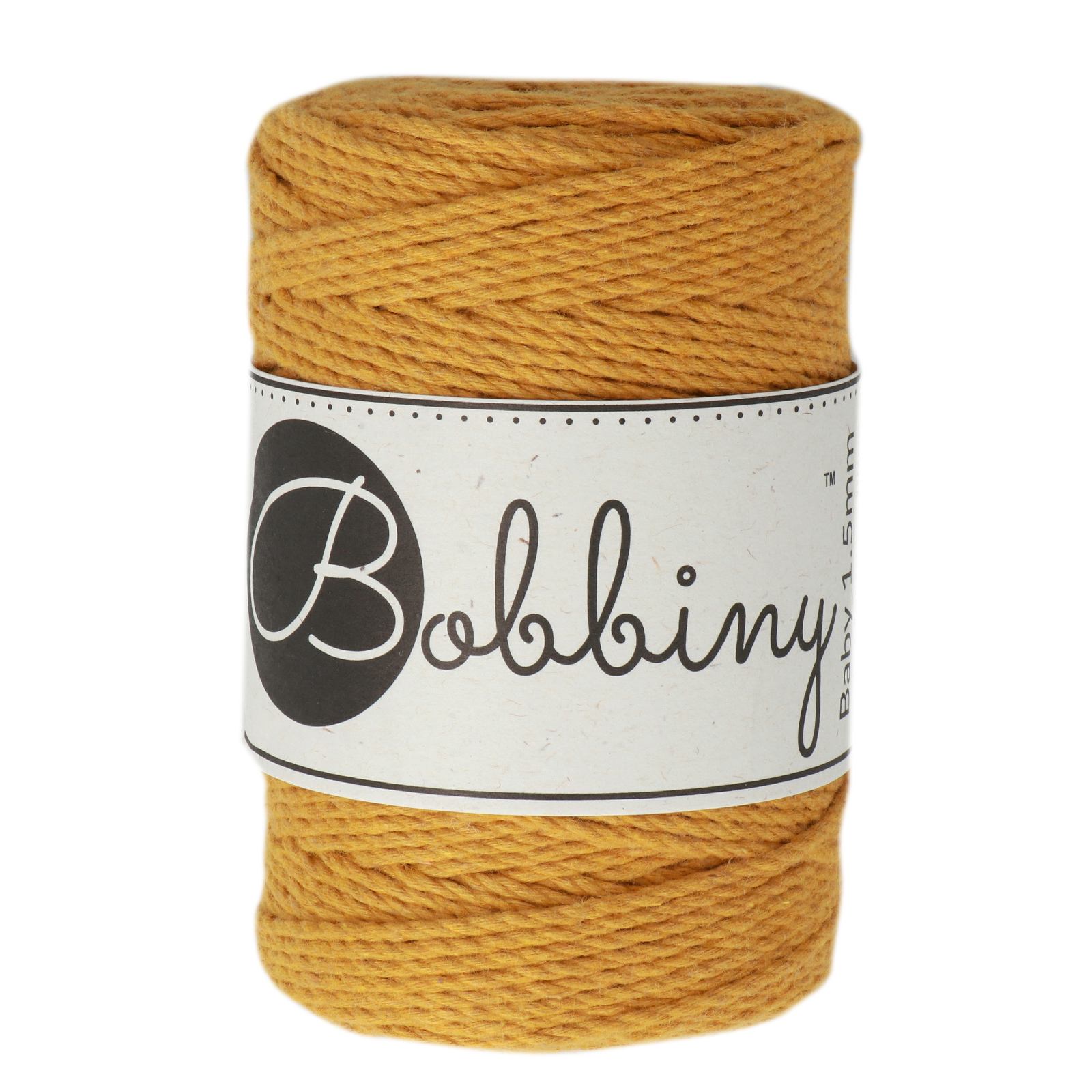 bobbiny baby 3ply macramé cord - mustard 1,5mm - 100mt | 1pc