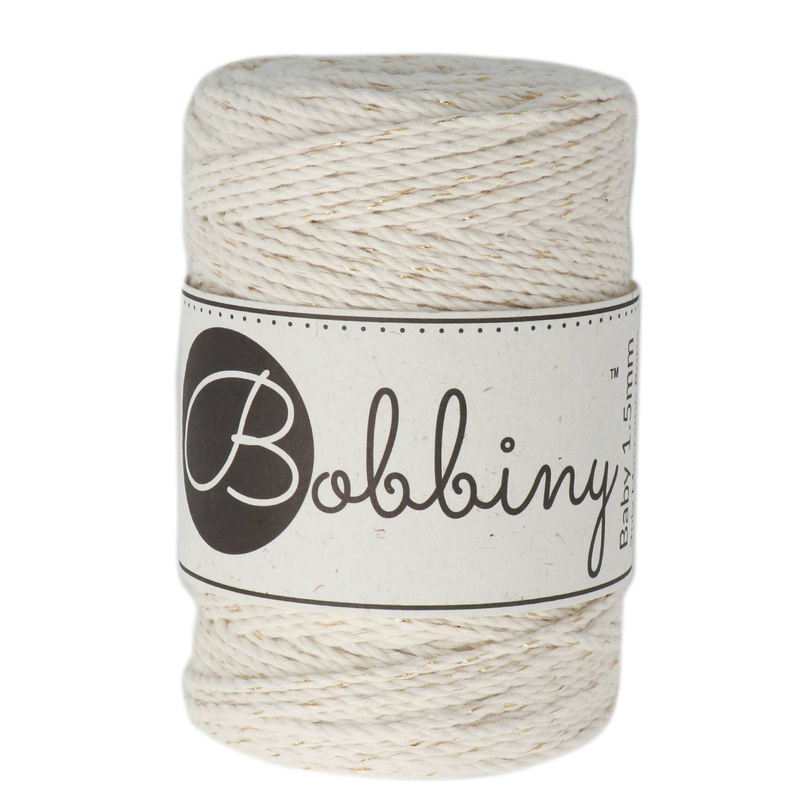 bobbiny baby 3ply macramé cord - golden natural 1,5mm - 100mt | 1pc