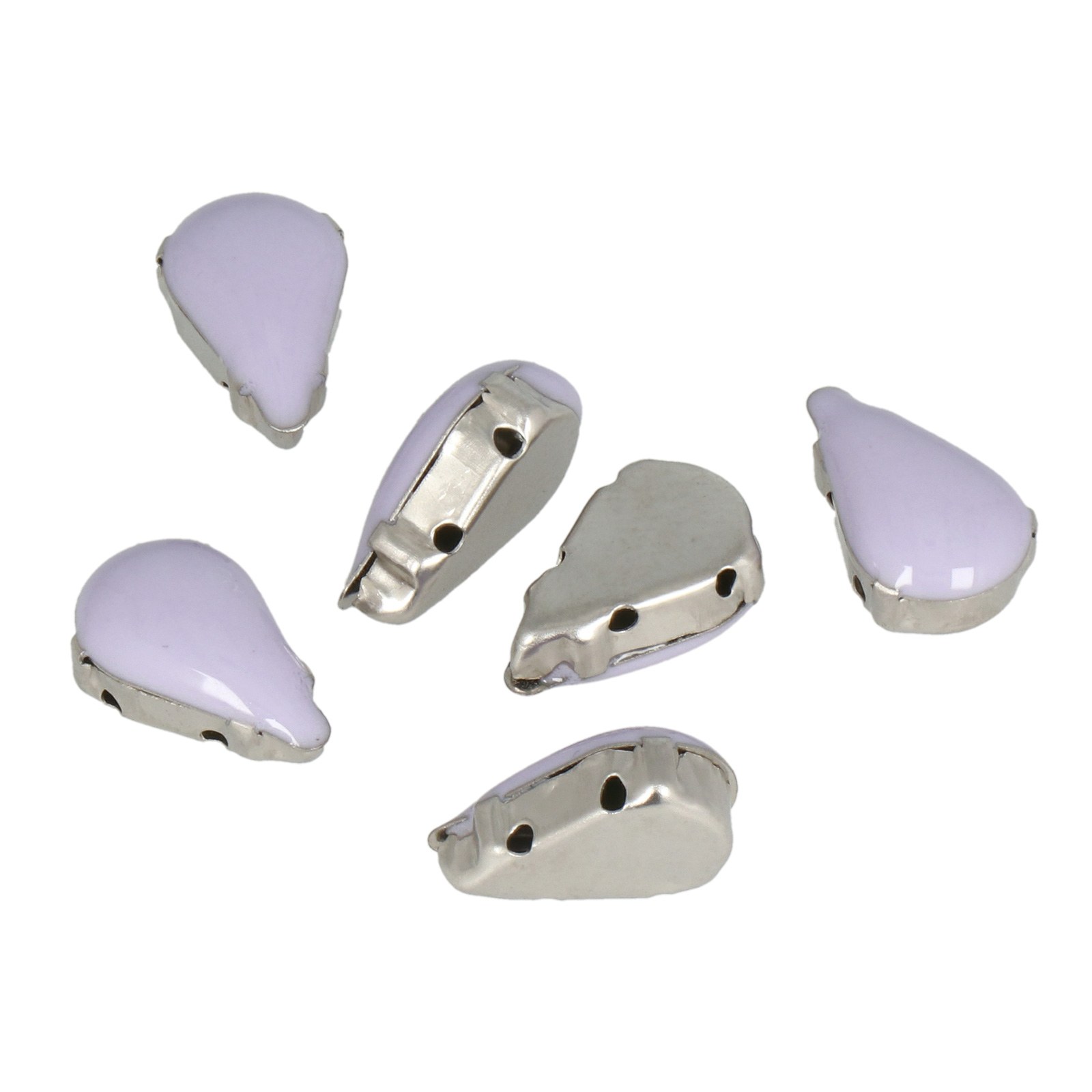 violet enameled stainless steel sew-on setting drop 13x8mm | 10pc