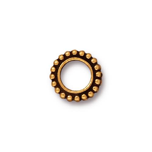 antique gold plated bead frame round 11mm | 1pc