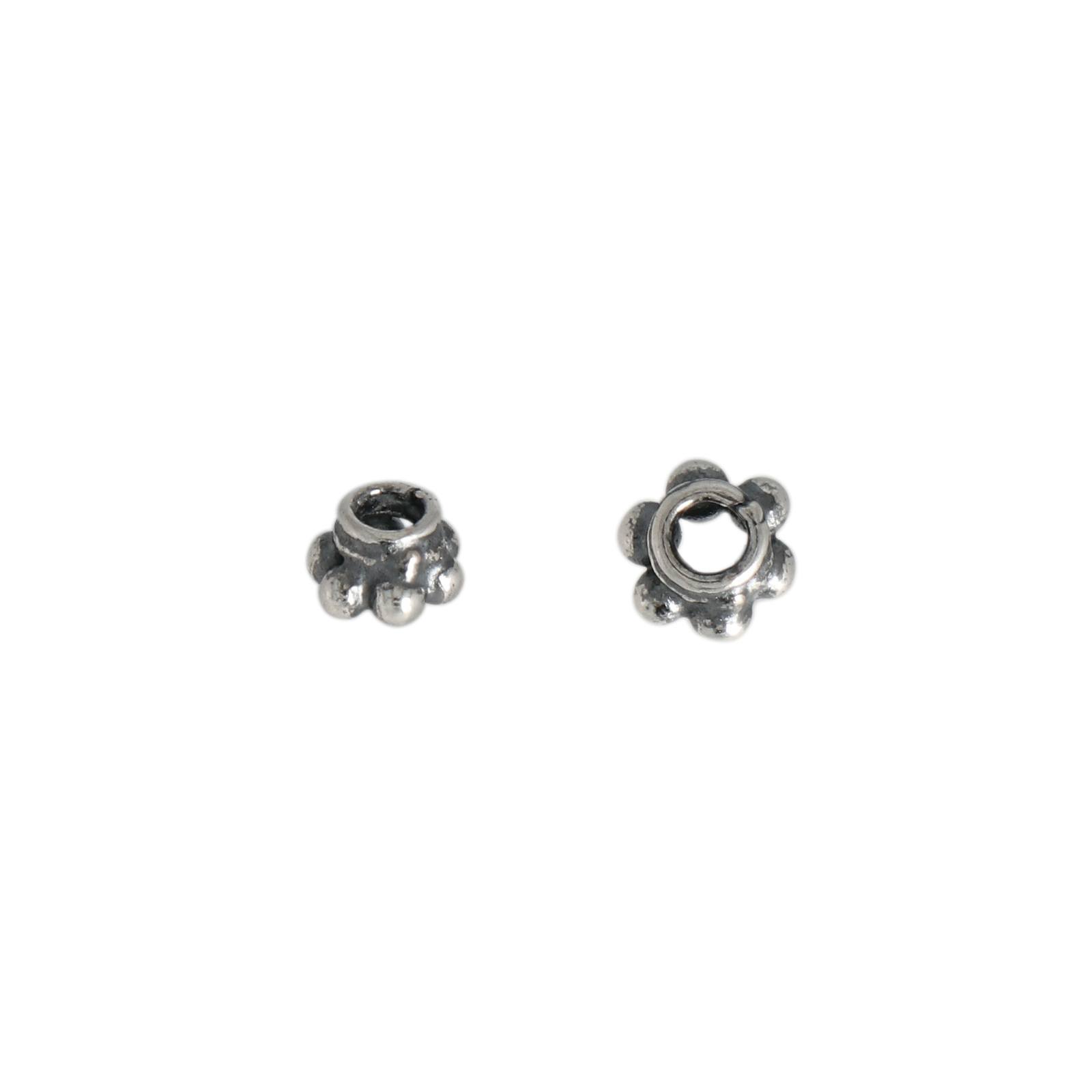 antique sterling silver bead cap 4mm | 4pc