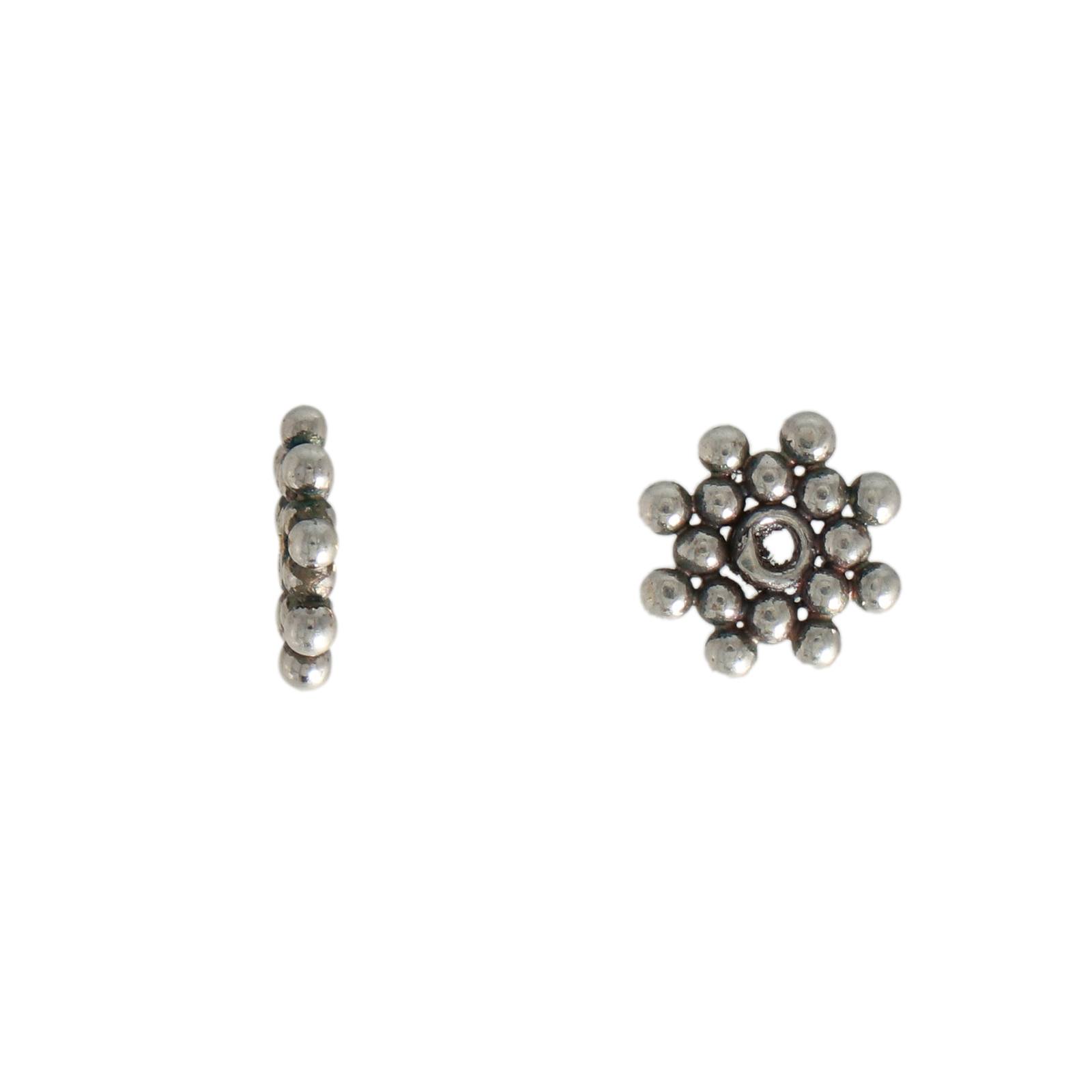 antique sterling silver gold plated granulation and wire spacer bead 7x1mm | 2pc
