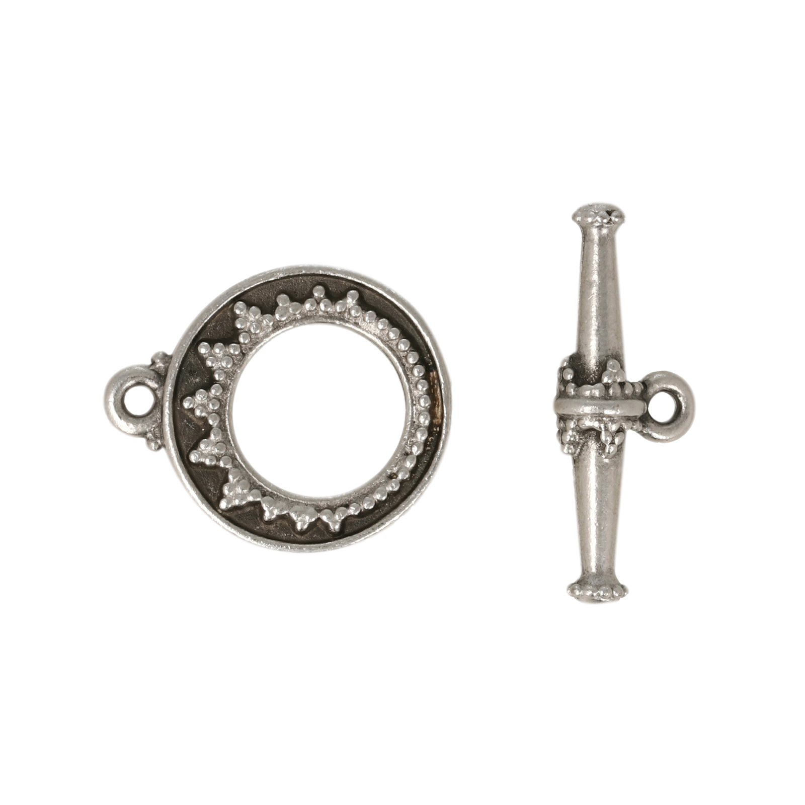 knebelverschluß antik versilbert 17mm | 1st
