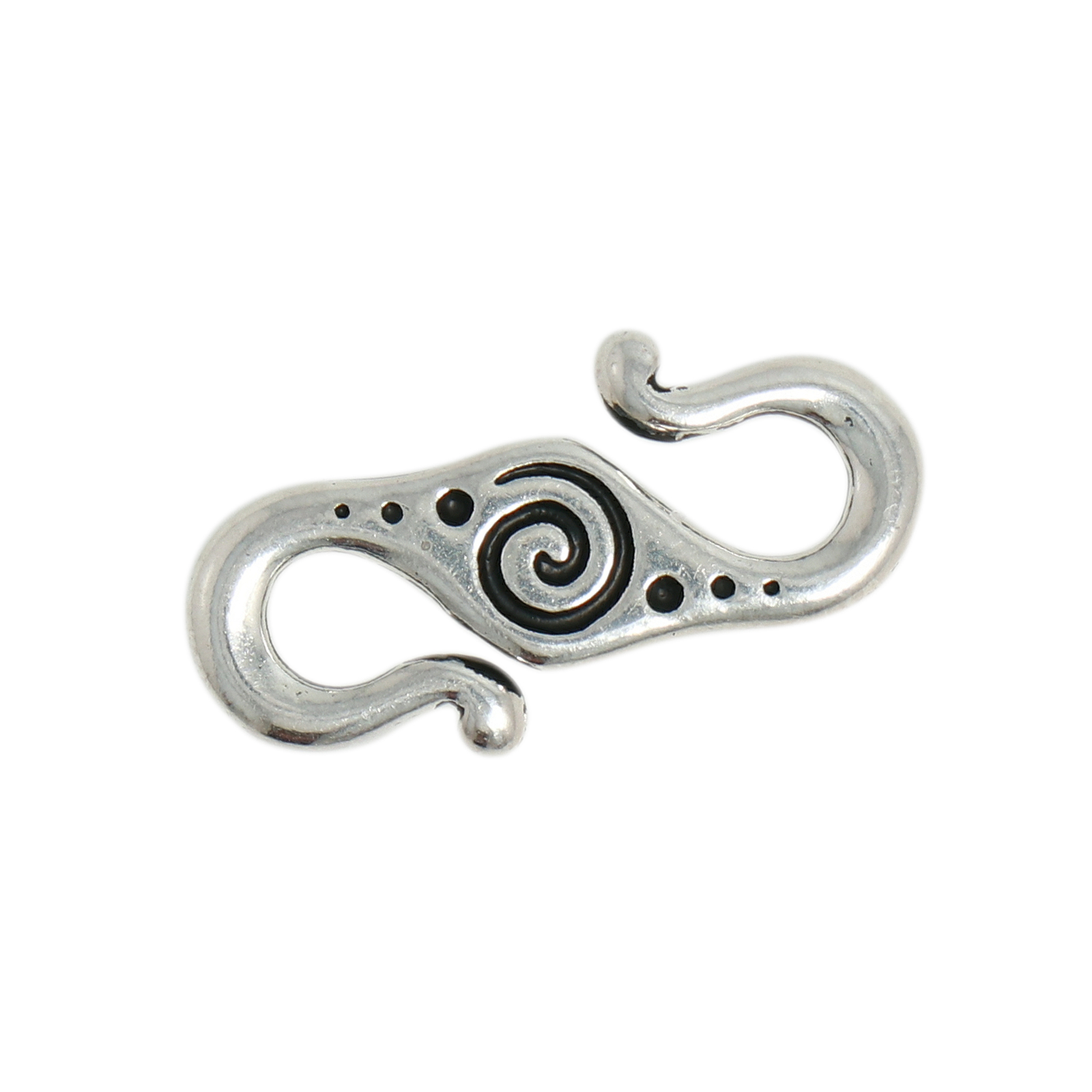 antique sterling silver spiral s-hook 23mm | 1pc