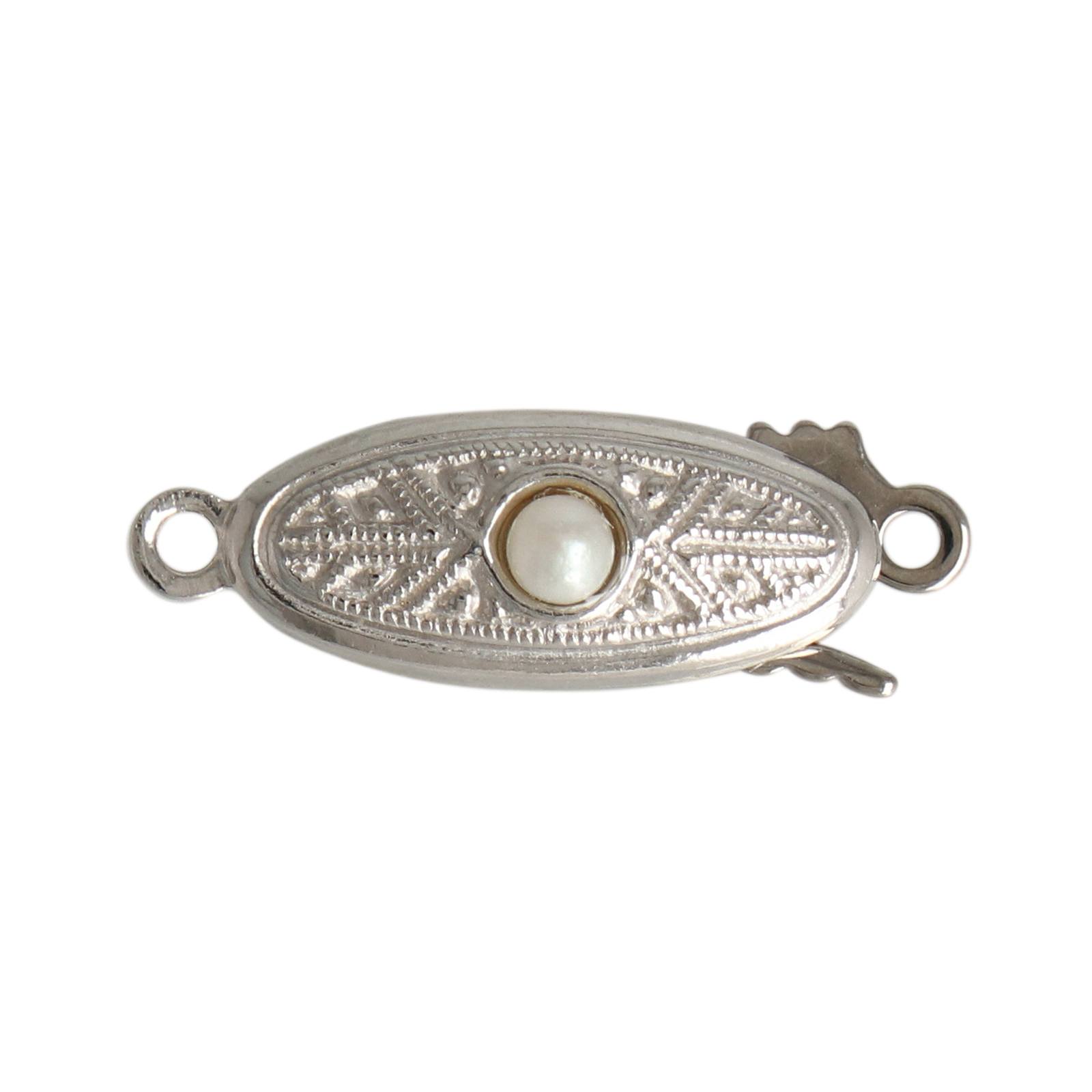 jewel clasp rhodium special plating box clasp with true crystal 18x6mm | 1pc