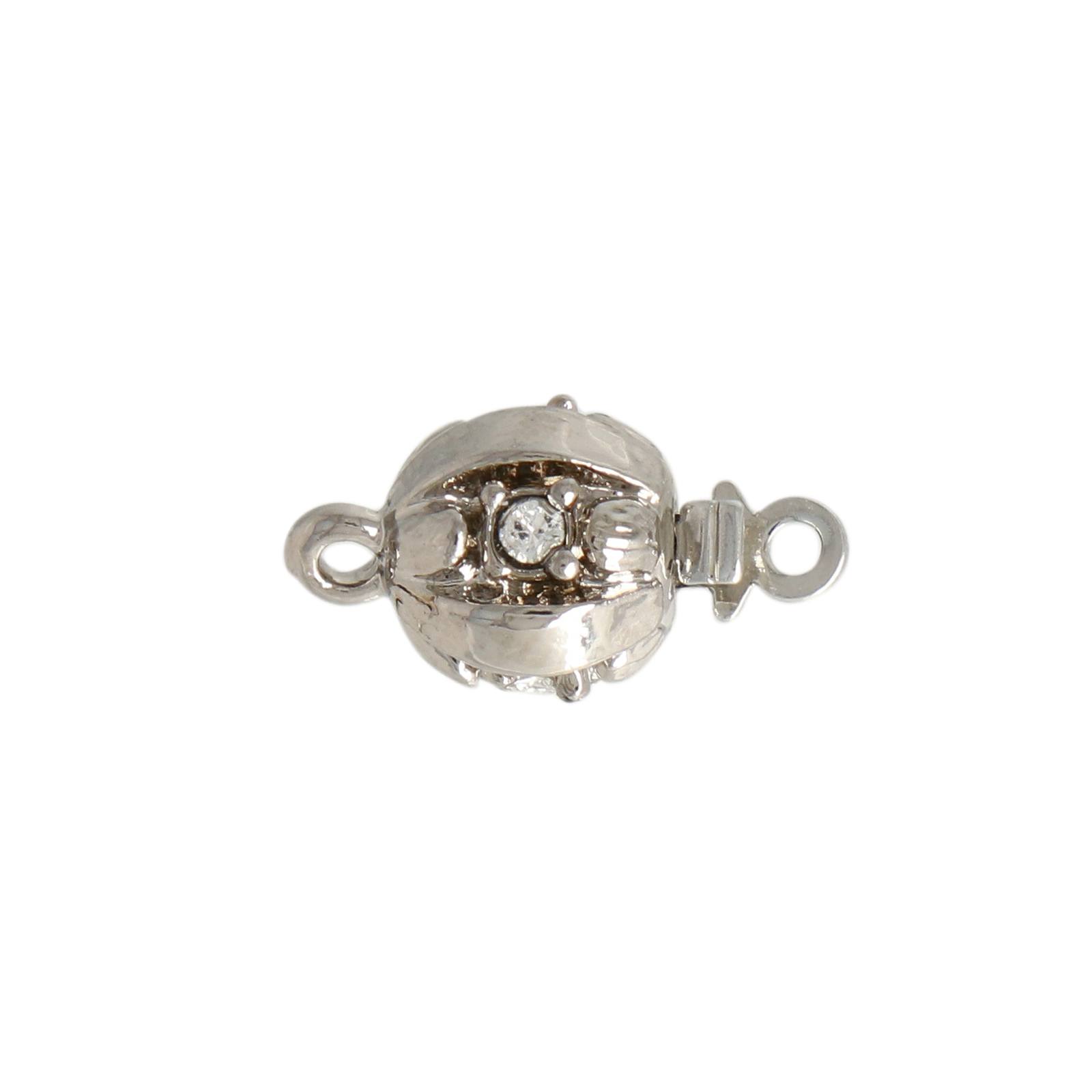 jewel clasp rhodium special plating box clasp with true crystal 8mm | 1pc