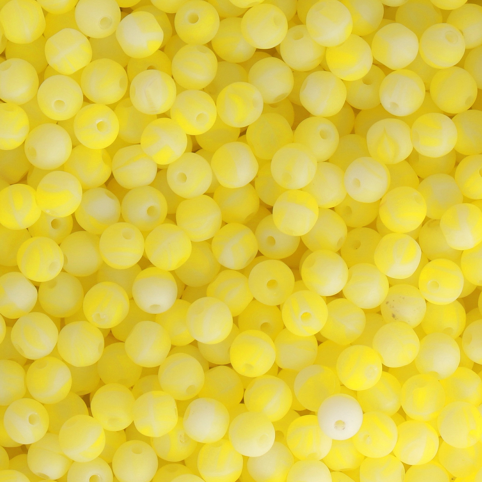 czech glass druk beads - matte opaque pale yellow round 4mm | 100pc