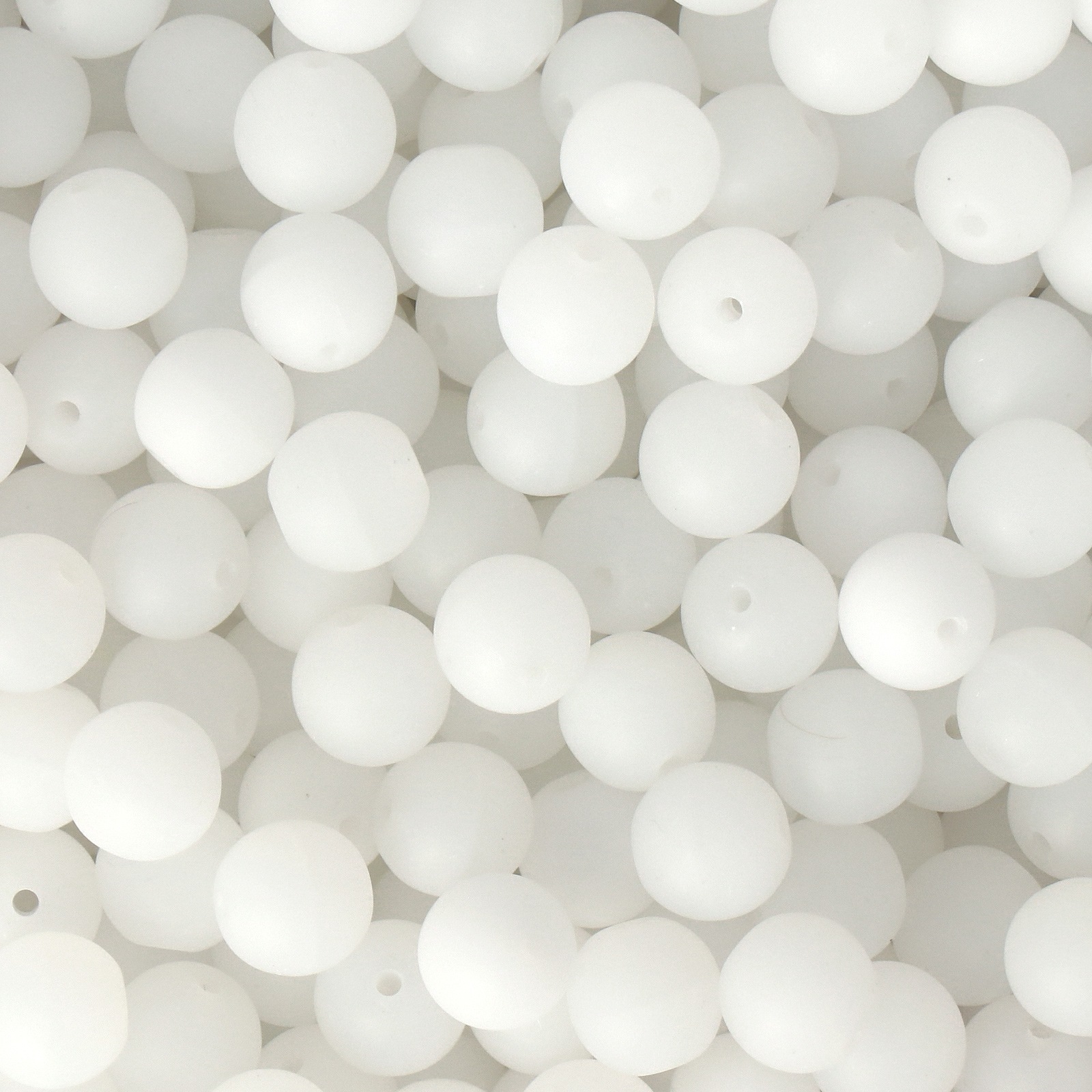czech glass druk beads - matte alabaster white round 6mm | 50pc