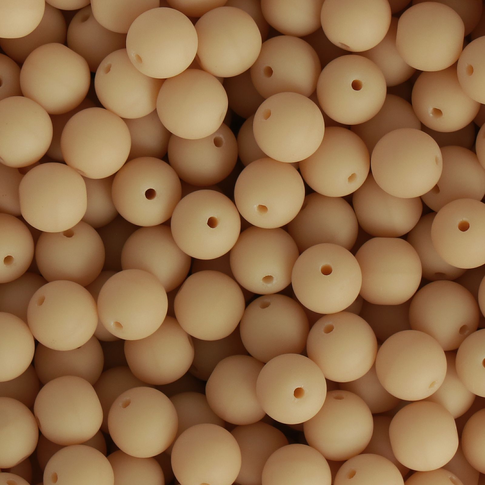 czech glass druk beads - matte opaque beige round 6mm | 50pc