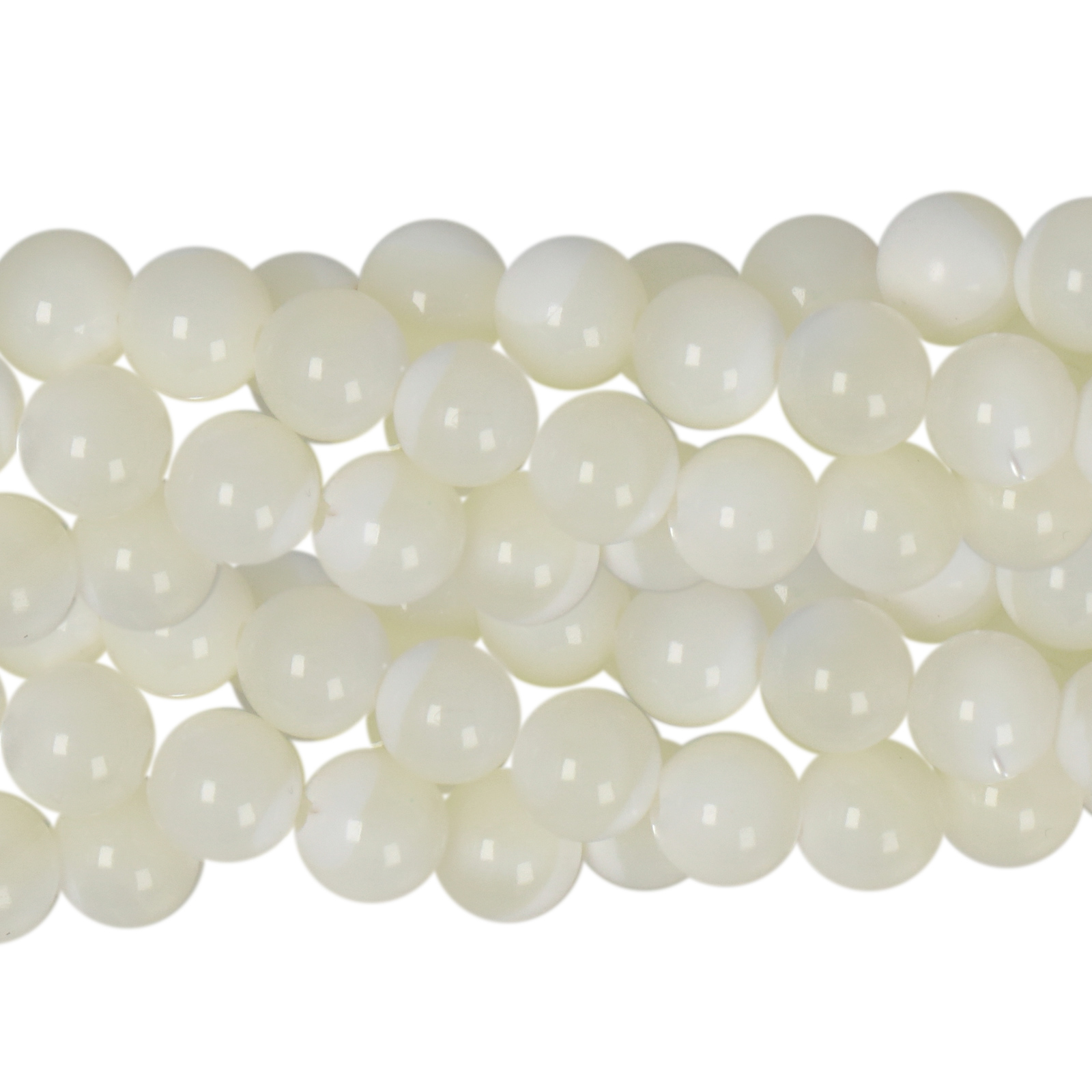 white natural mother of pearl - round 4mm | 16-inch strand