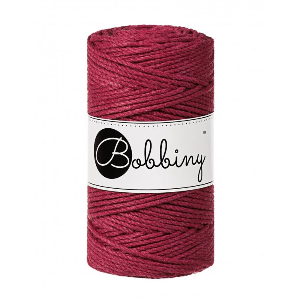 bobbiny baby 3ply macramé cord - wine red 3mm - 100mt | 1st