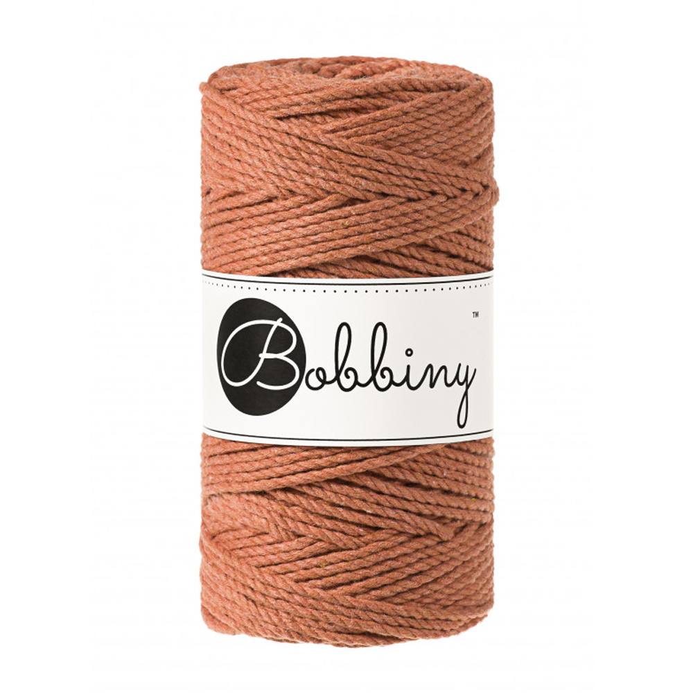 bobbiny baby 3ply macramé cord - terracotta 3mm - 100mt | 1pc