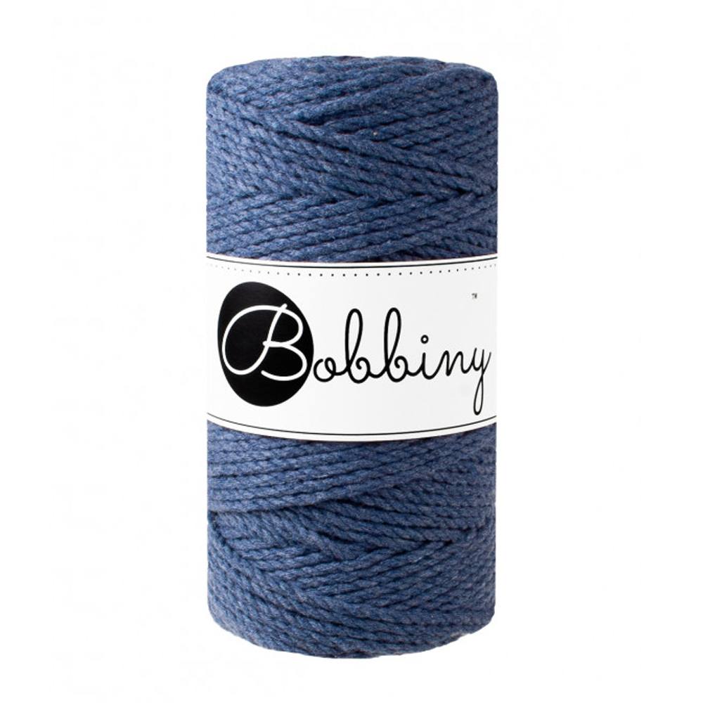 bobbiny baby 3ply macramé cord - jeans 3mm - 100mt | 1pc