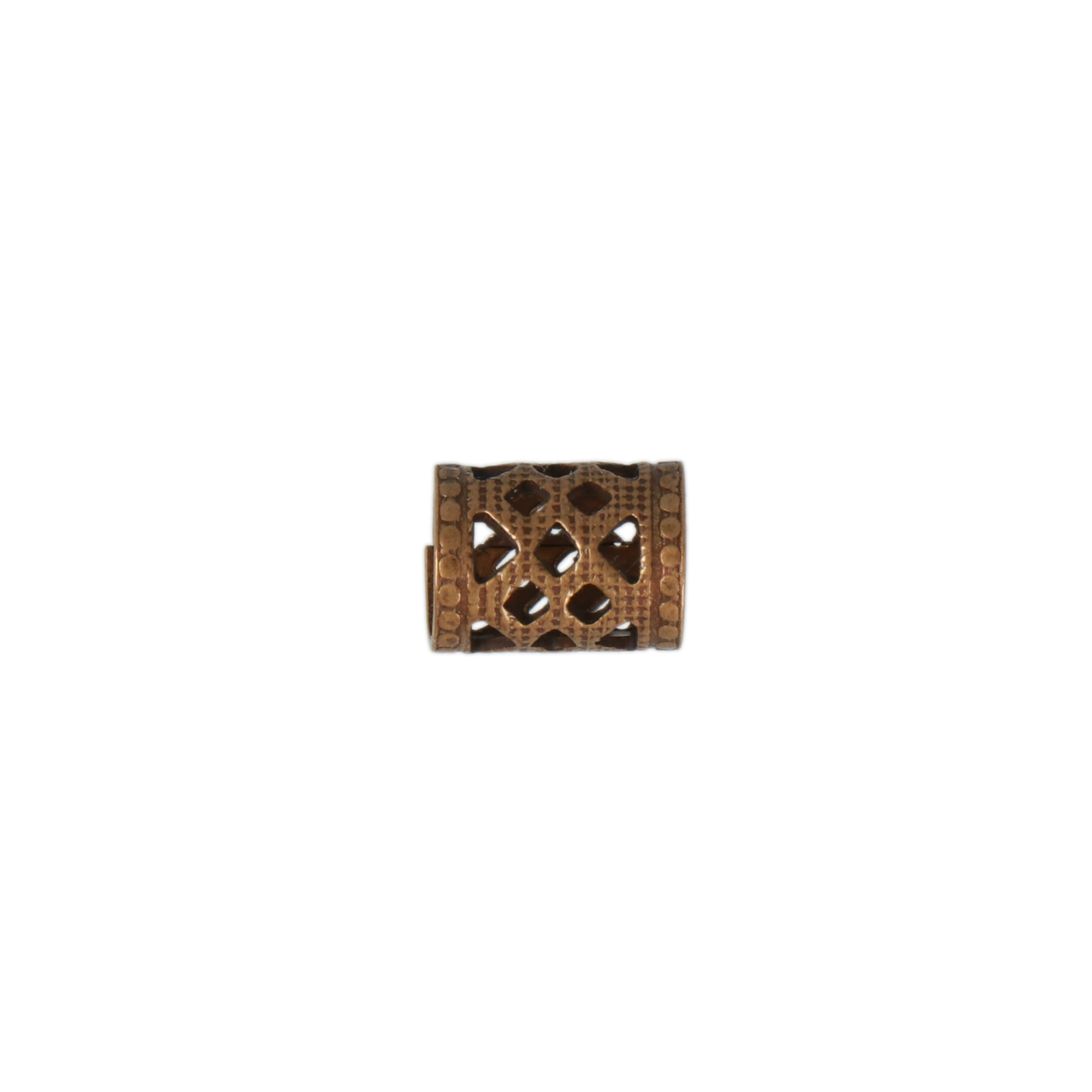 vintaj natural brass filigree tube bead 8mm | 1pc