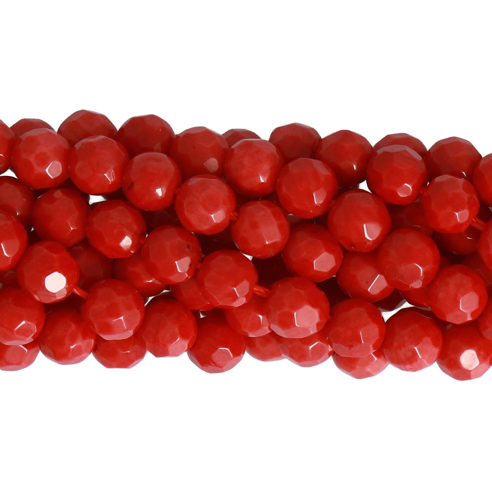 red bamboo coral faceted round 4mm | 15/16-inch strand