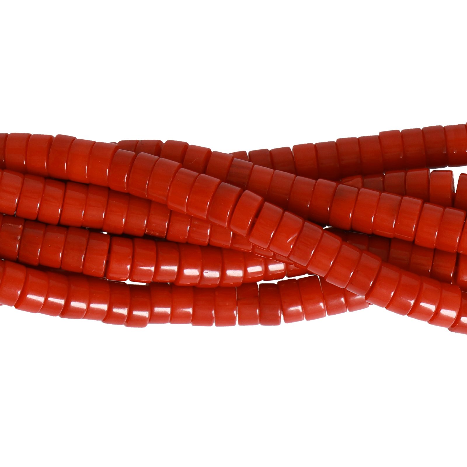 red bamboo coral heishi 5x2mm | 15/16-inch strand
