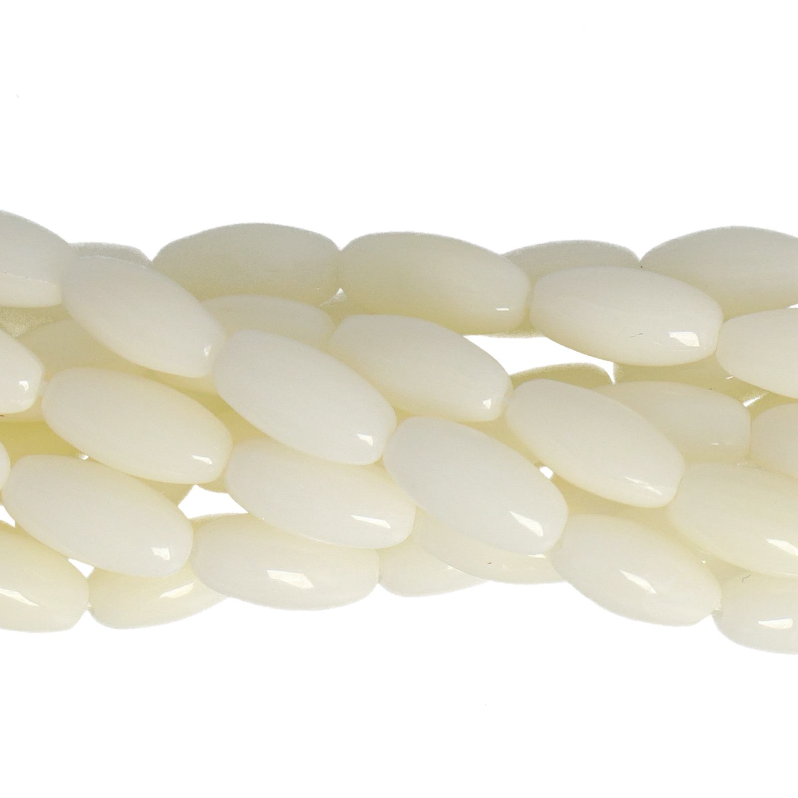 white bamboo coral smooth rice 8x4mm | 15/16-inch strand