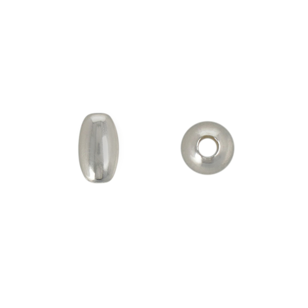 sterling silver bead seamless oval 4,6x3mm | 10pc