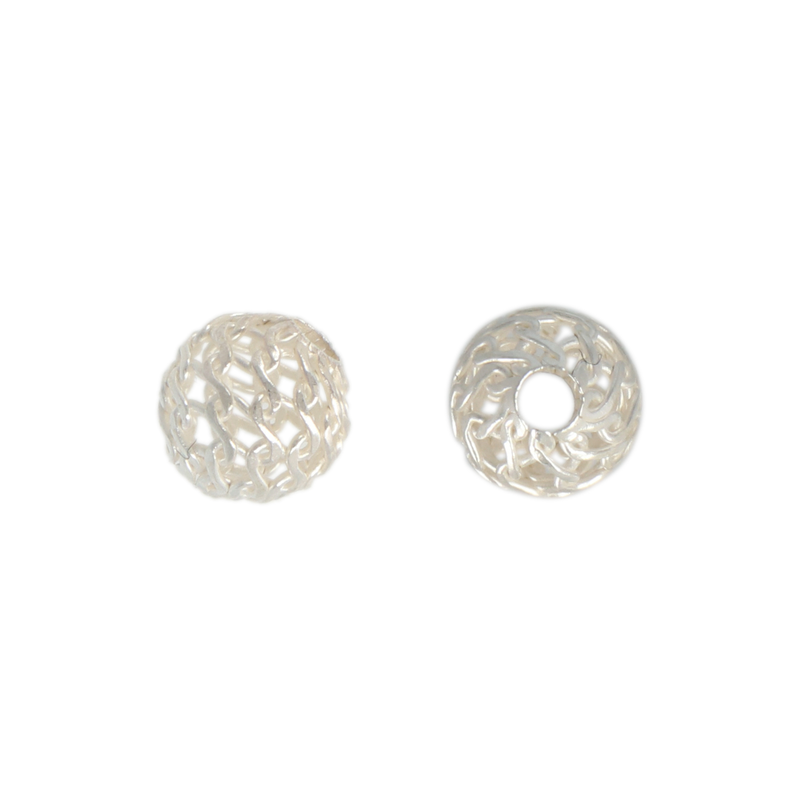 sterling silver bead mesh round 6mm | 4pc