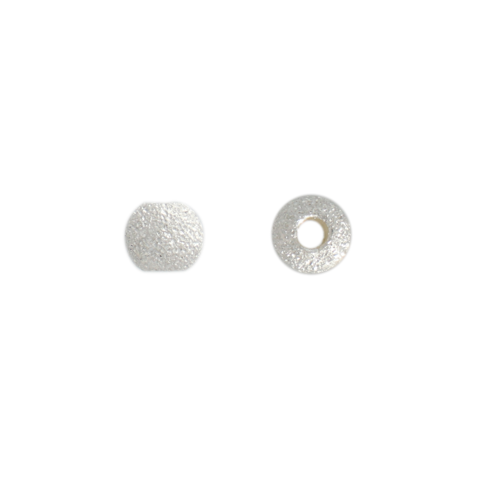 sterling silver bead stardust round 4mm | 8pc