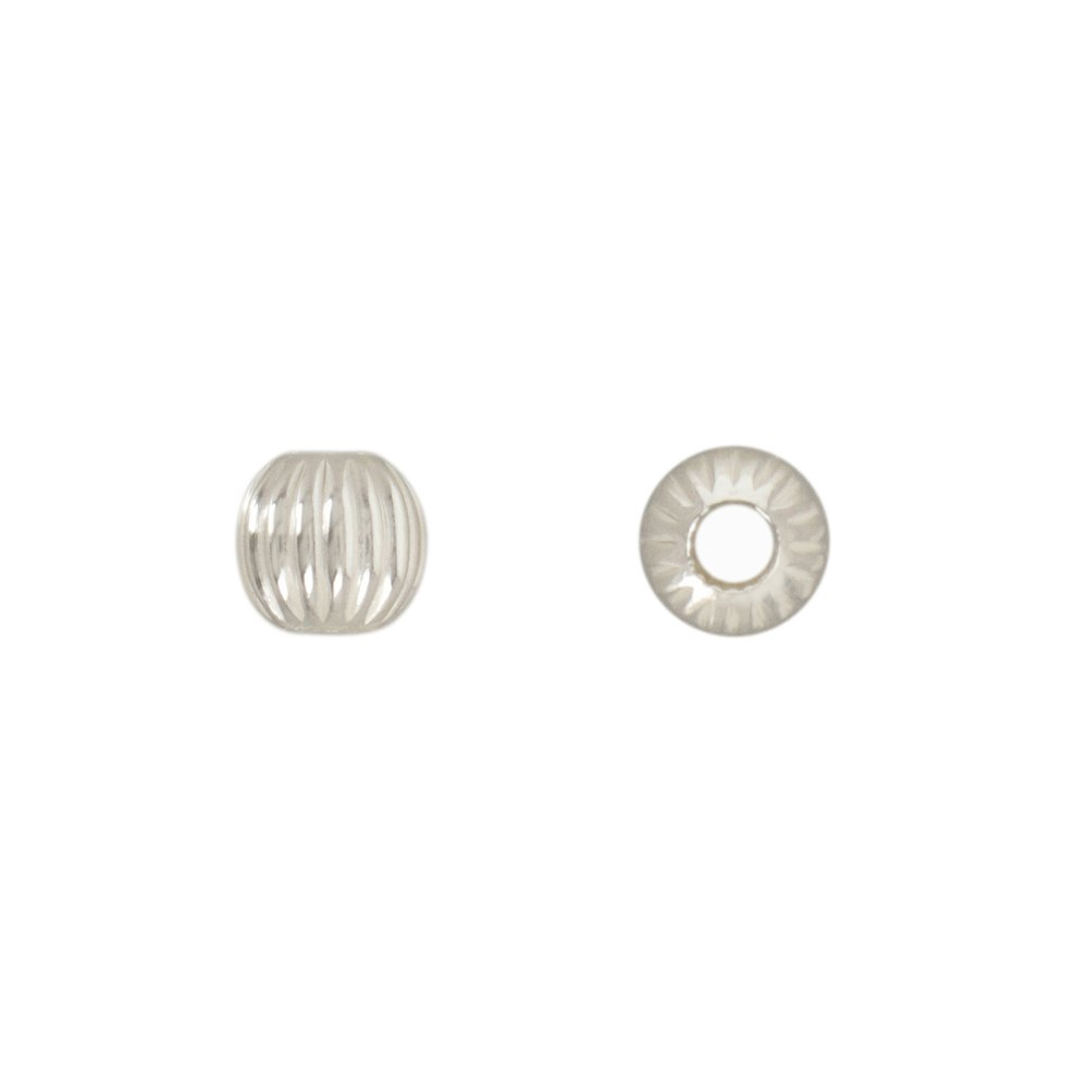 sterling silver bead twisted round 3mm | 20pc