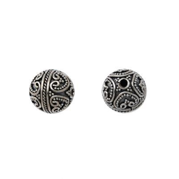 bali sterling silver bead round 11mm | 1pc