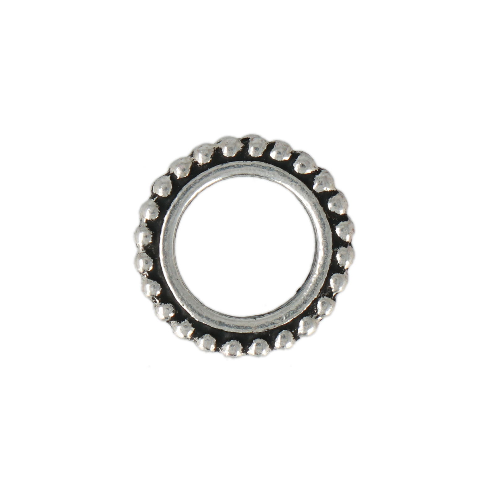 antique silver plated bead frame round 14mm | 1pc
