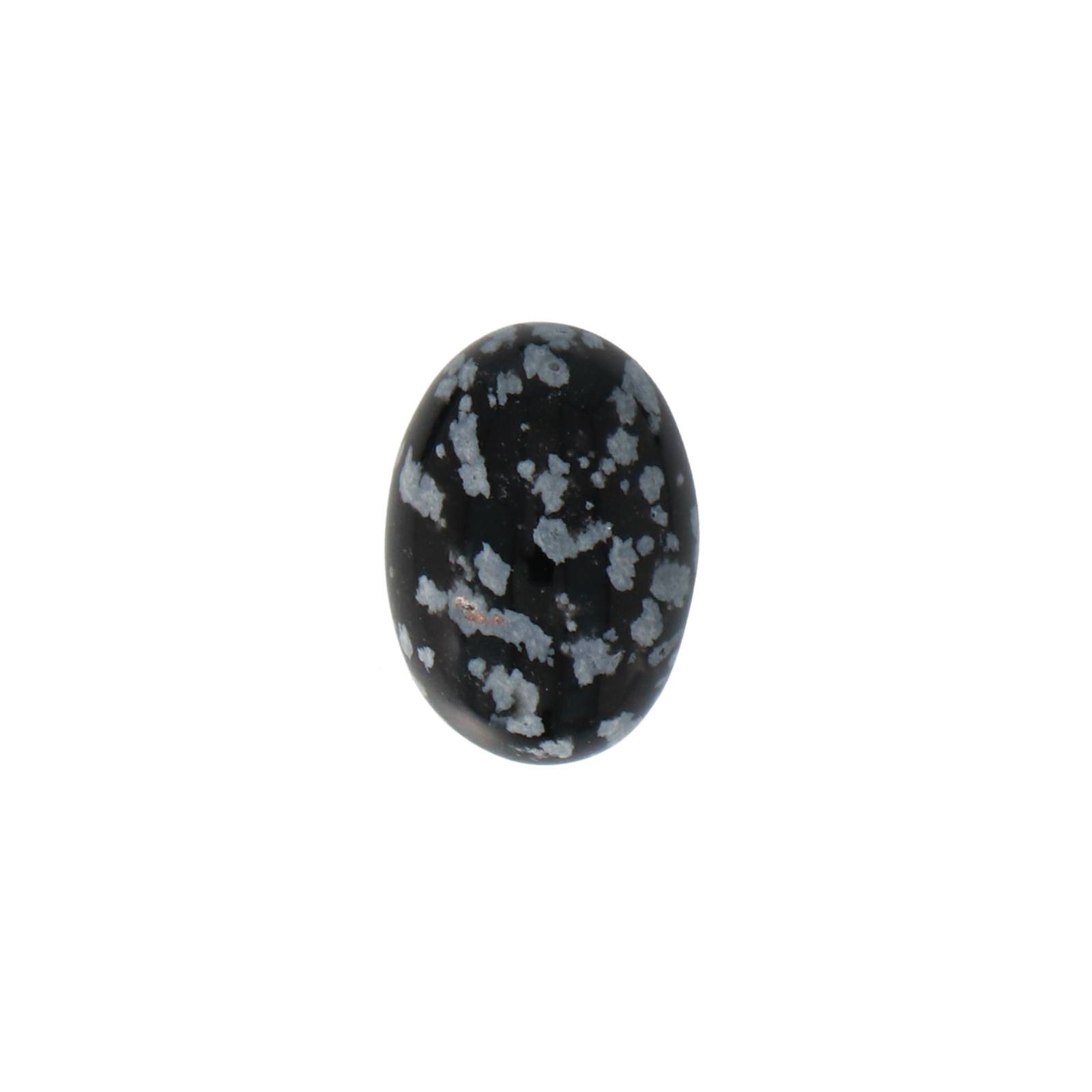 snowflakes obsidian cabochon smooth oval 14x10mm | 1pc