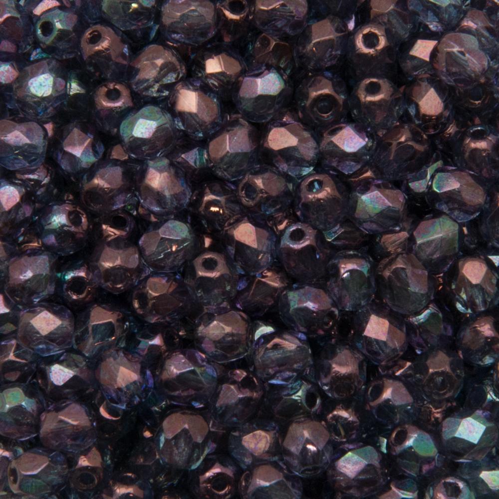 böhmische glasschliffperlen luster transparent amethyst 4mm | 50st