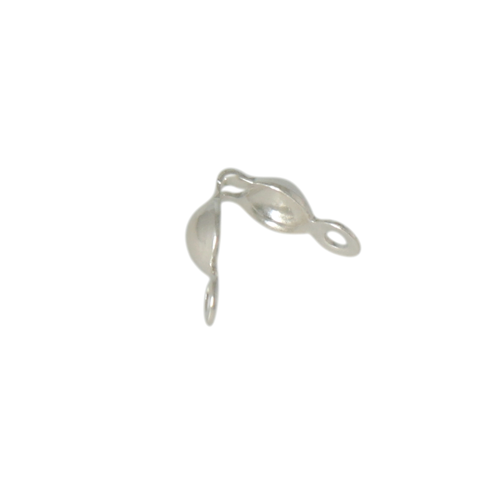 sterling silver clamshell bead tip with two ring 3,5mm | 4pc