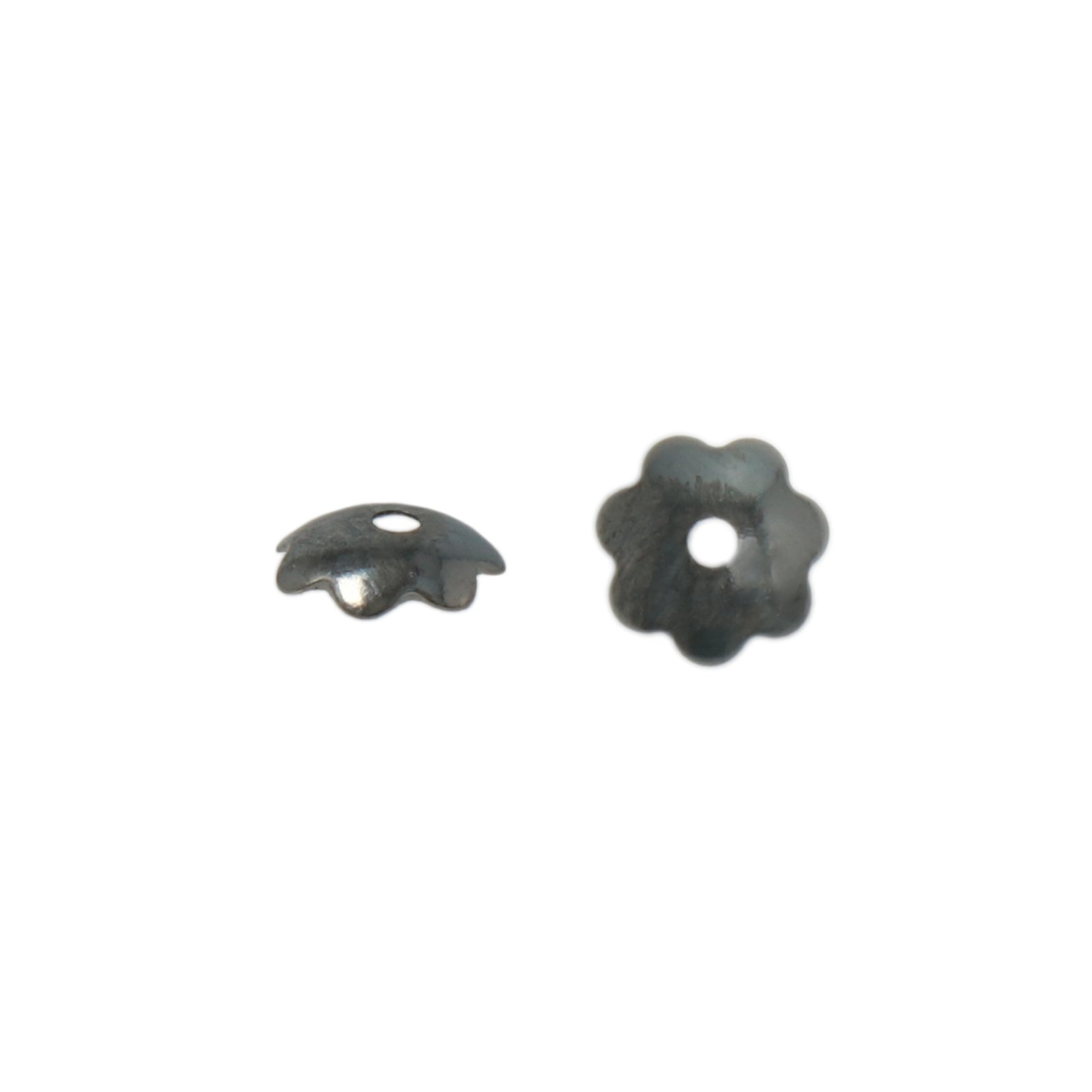 gunmetal plated flower bead cap 6mm | 144pc