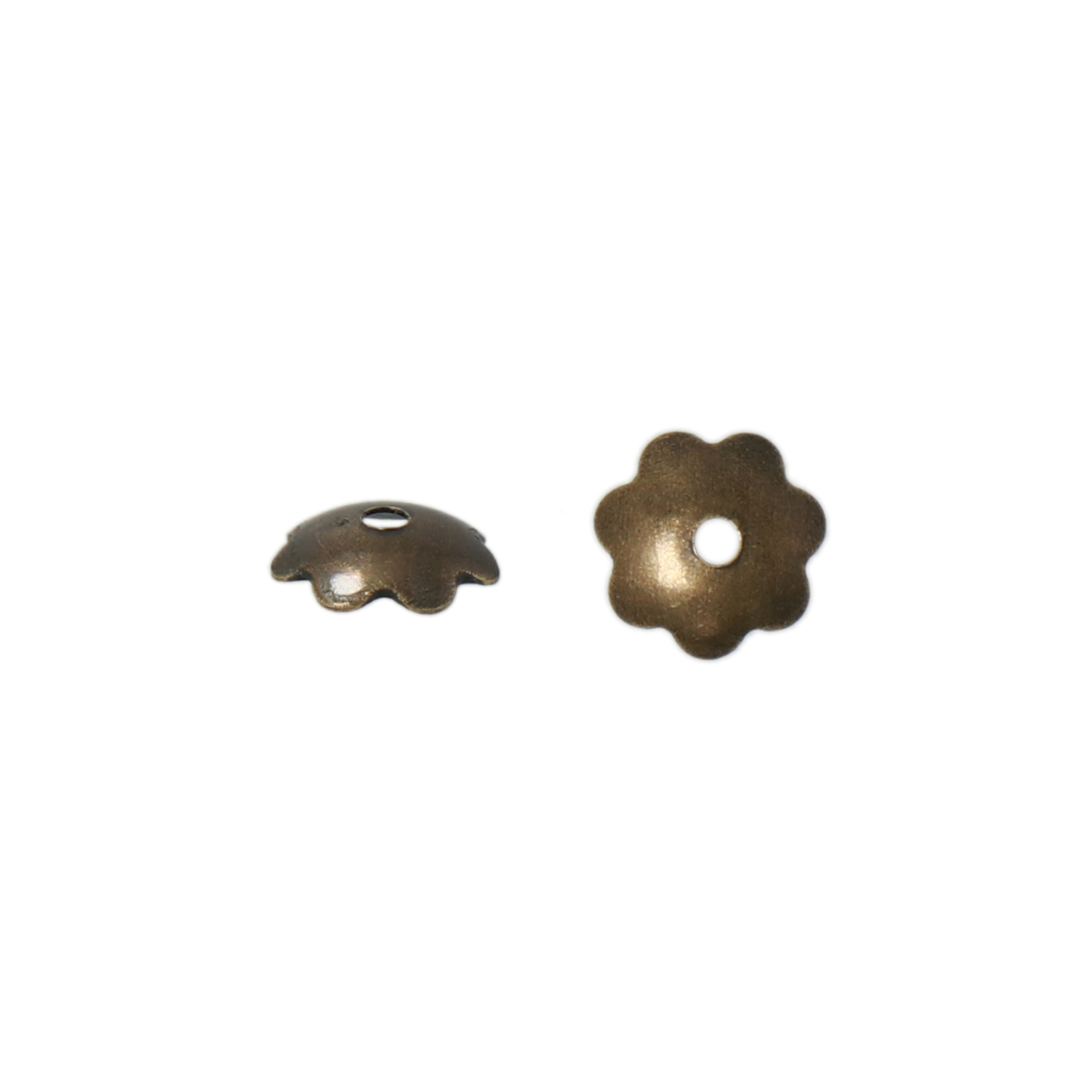 antique bronze plated flower bead cap 6mm | 144pc