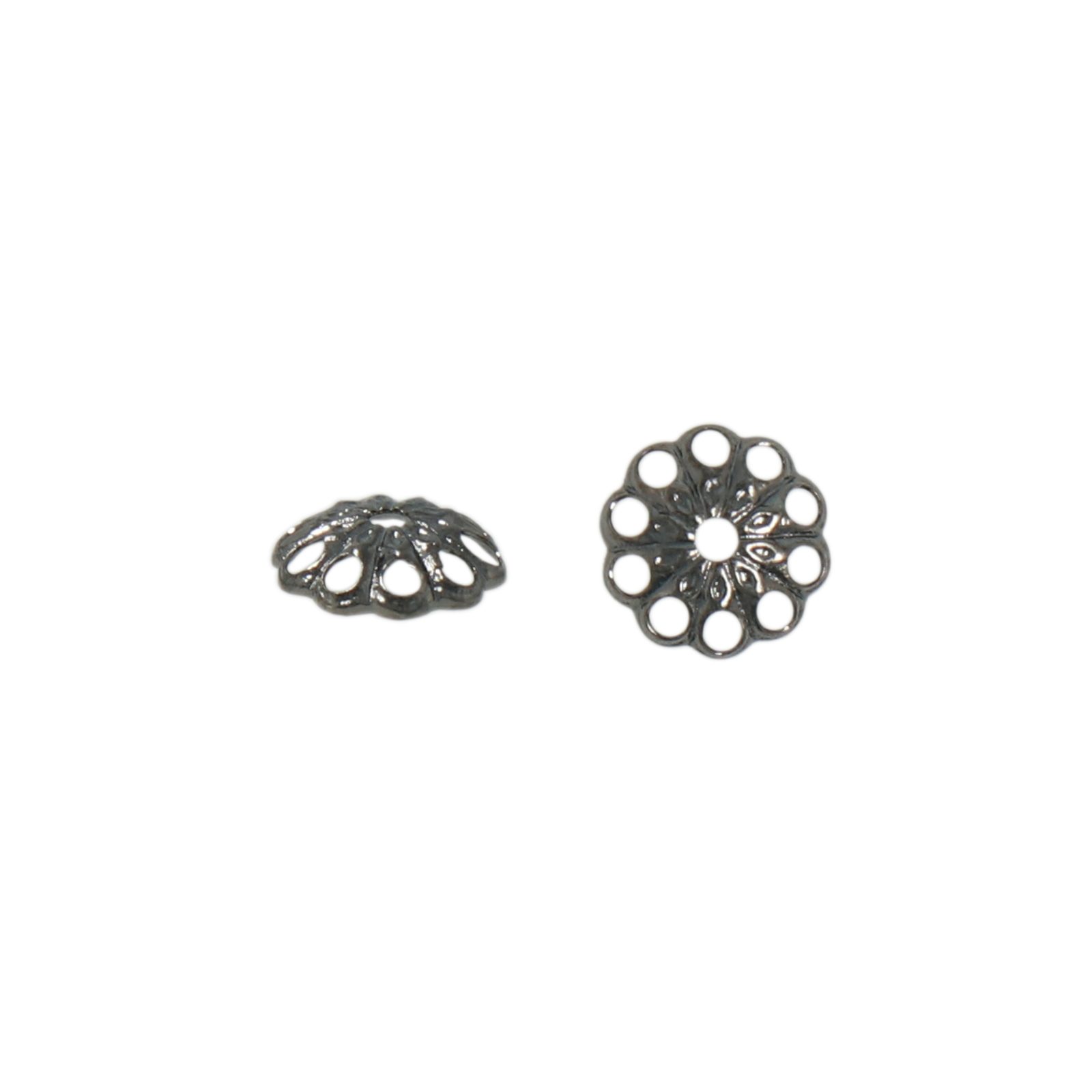 perlenkappe blaume gunmetal 6mm | 72st