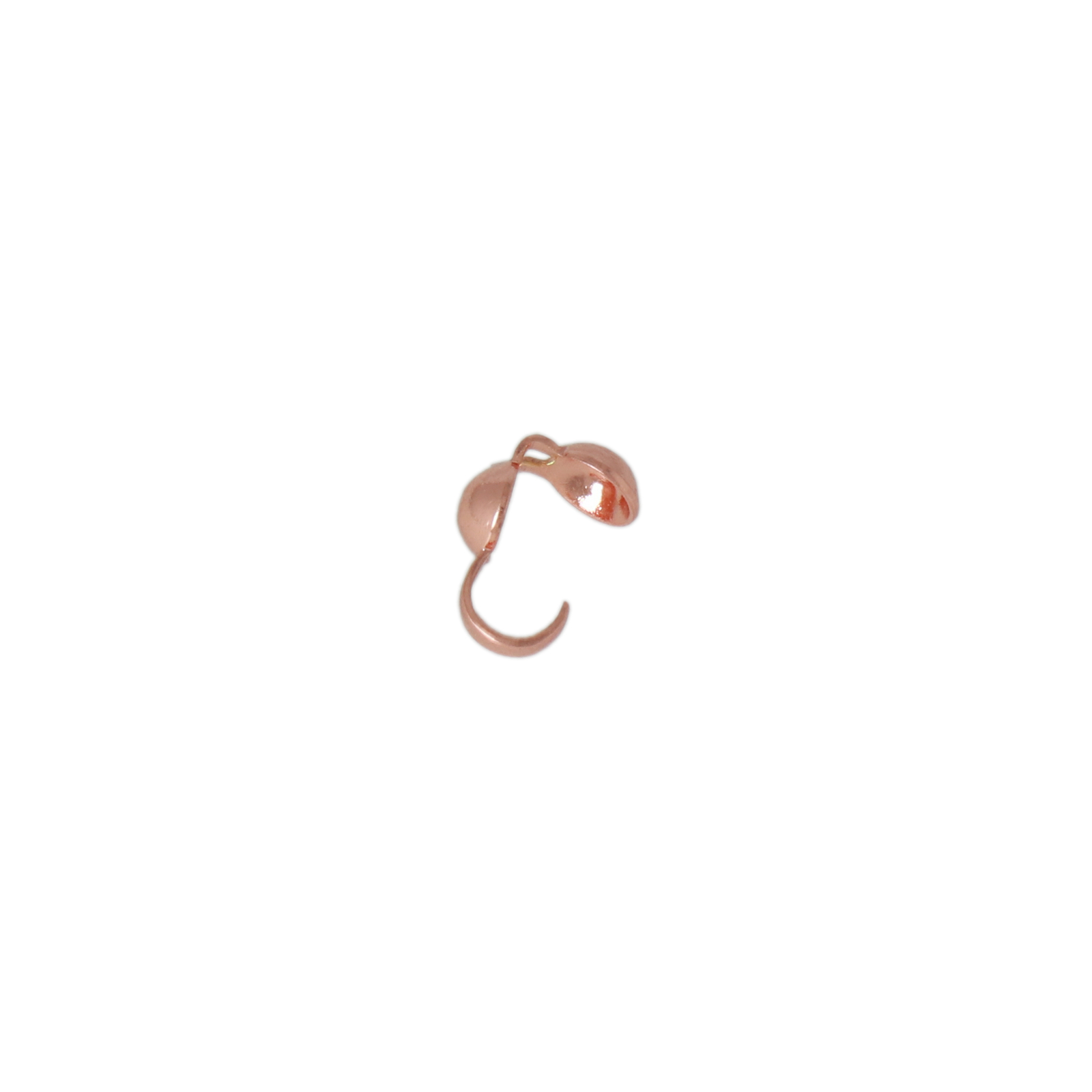 copper plated clamshell bead tip 3mm with large hole | 48pc