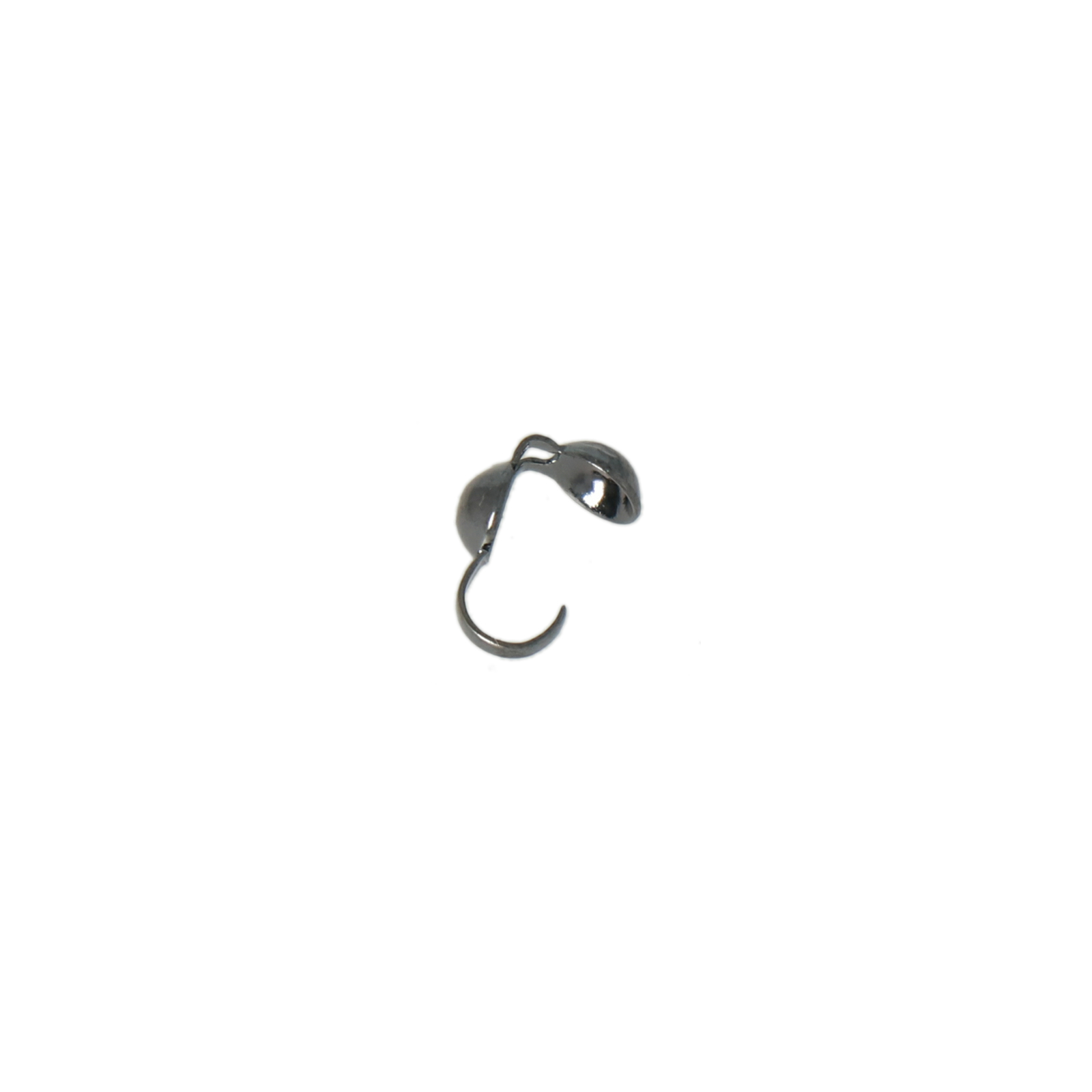 gunmetal plated clamshell bead tip 3mm with large hole | 48pc