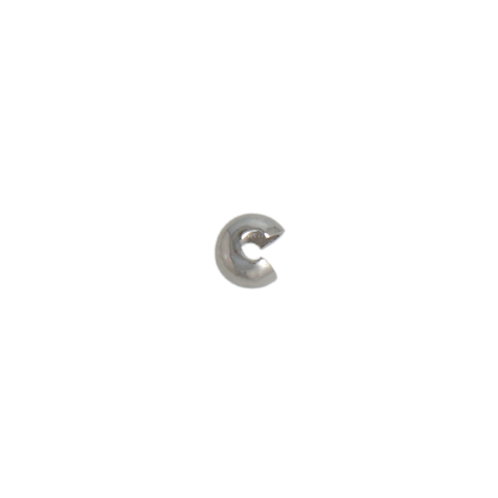 rhodium silver plated crimp bead cover 3mm | 72pc