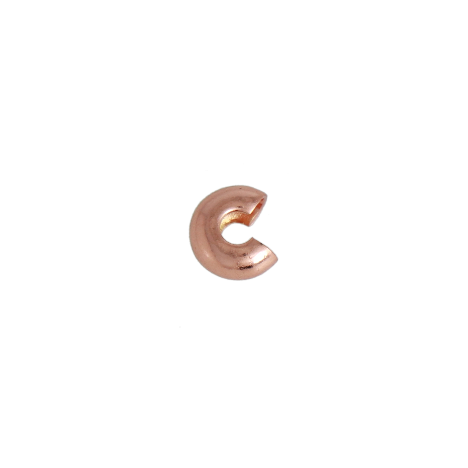 copper plated crimp bead cover 5mm | 24pc