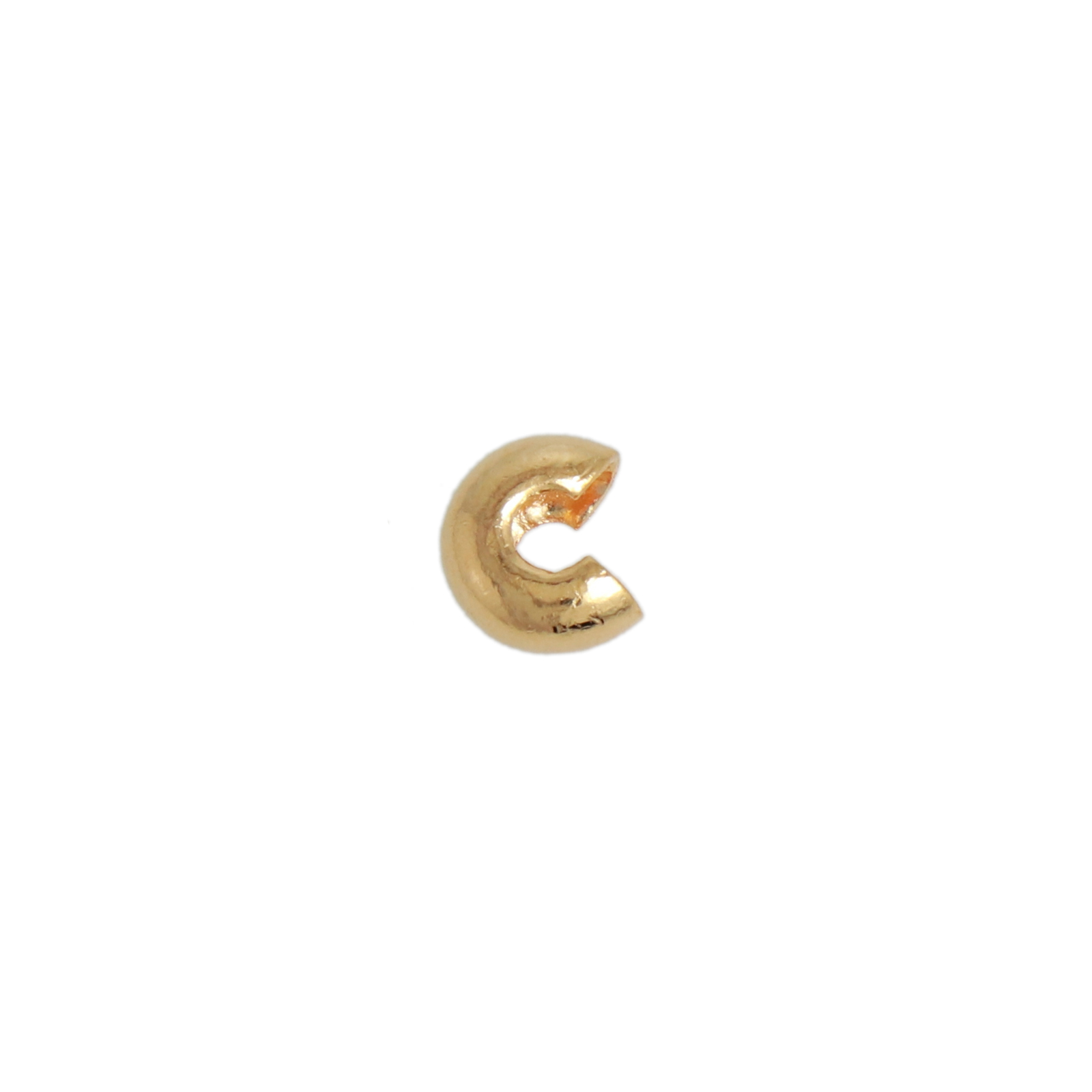 gold plated crimp bead cover 5mm | 24pc