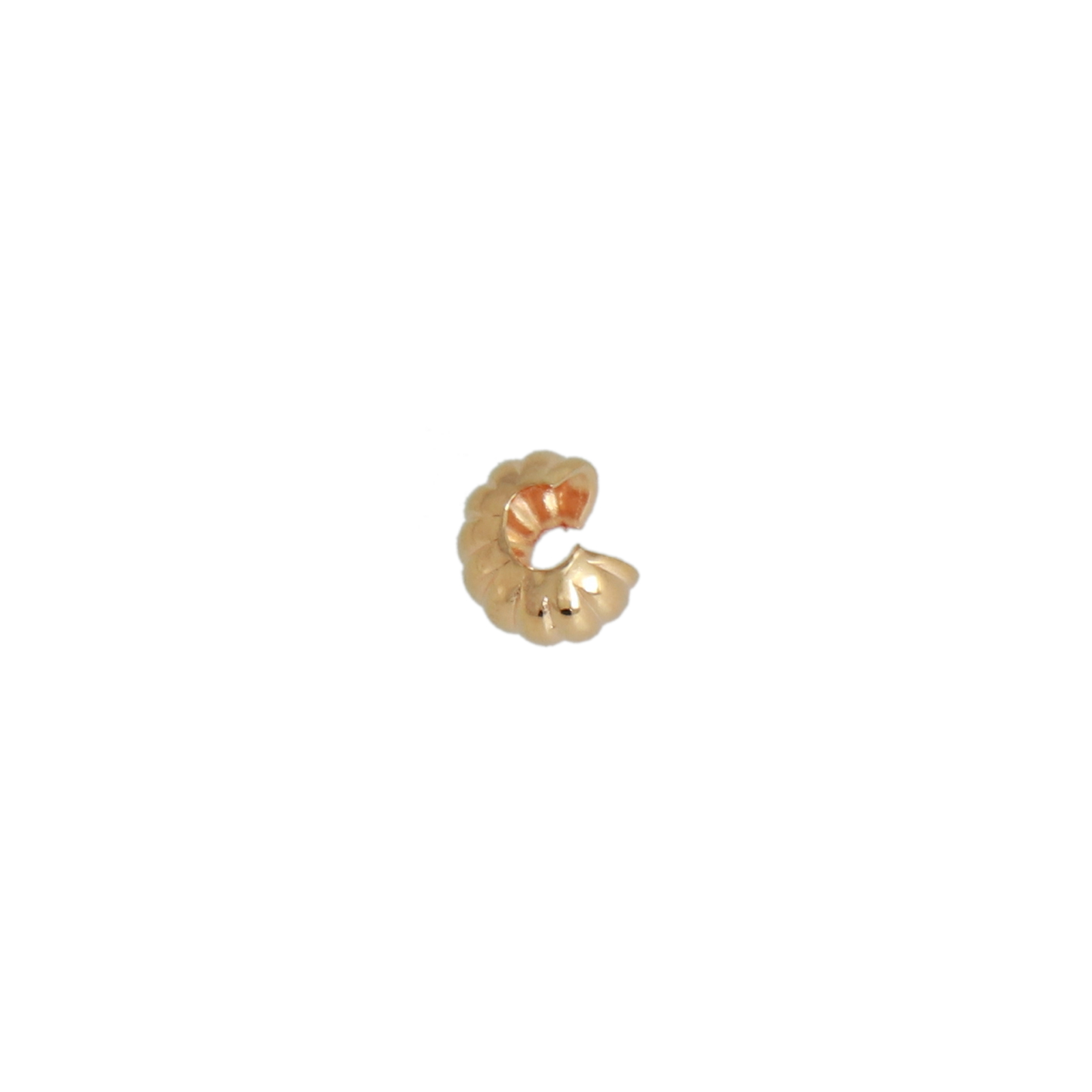 gold plated corrugated crimp bead cover 4mm | 24pc