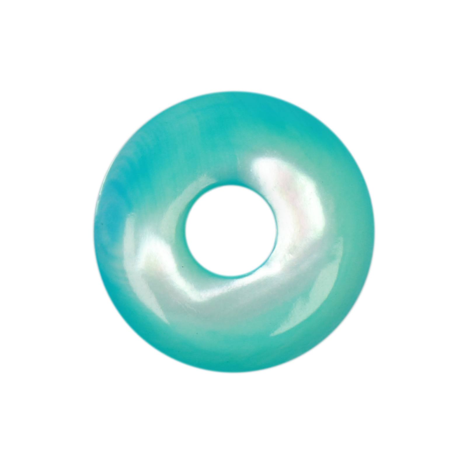 perlmutt anhänger donut türkis 20mm | 1st