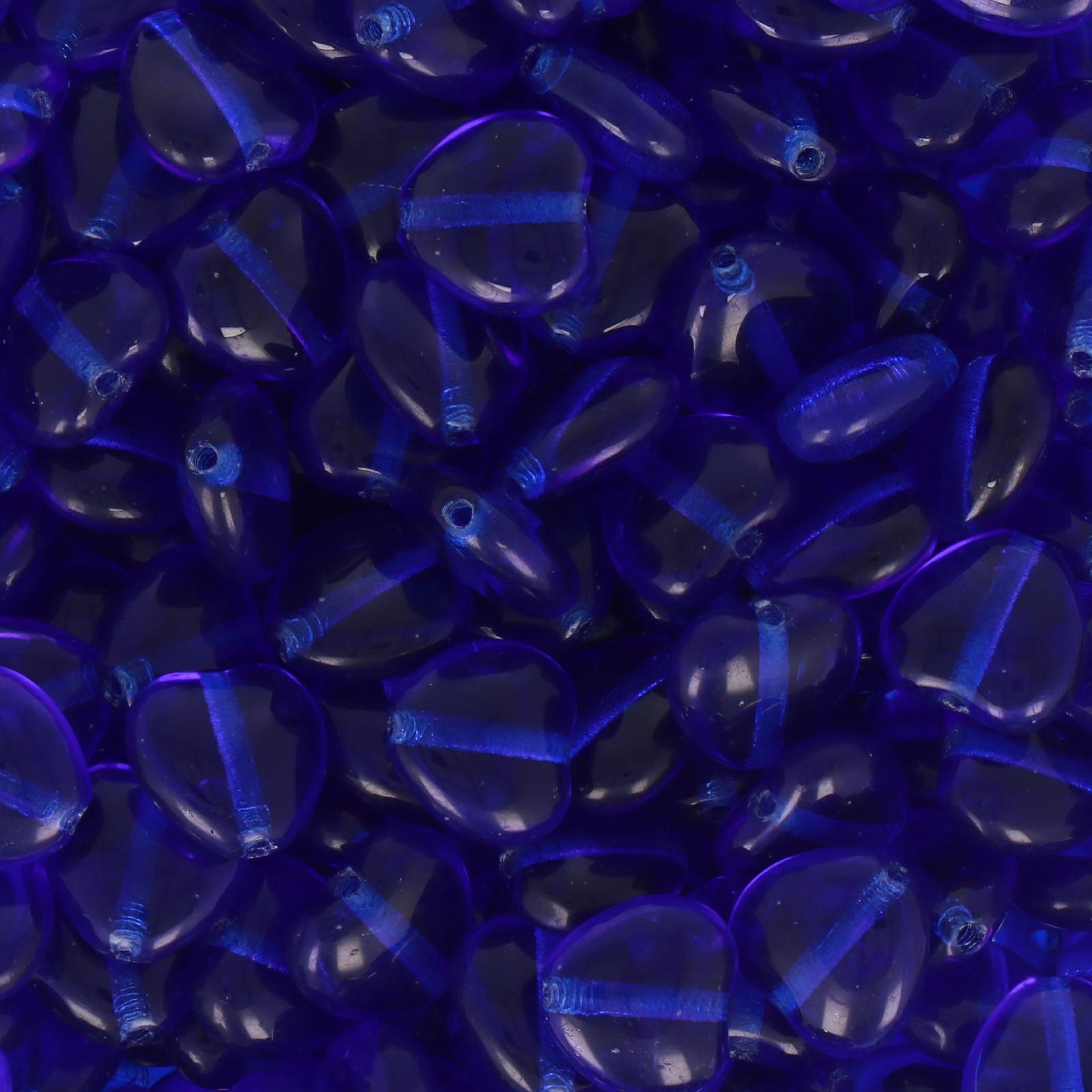 böhmische glasperlen herz cobalt 8mm | 50st