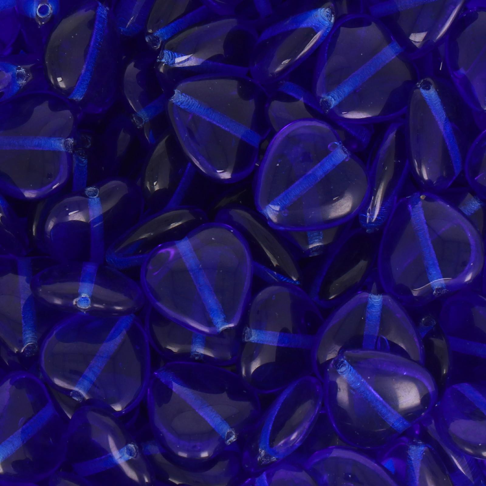 böhmische glasperlen herz cobalt 10mm | 25st
