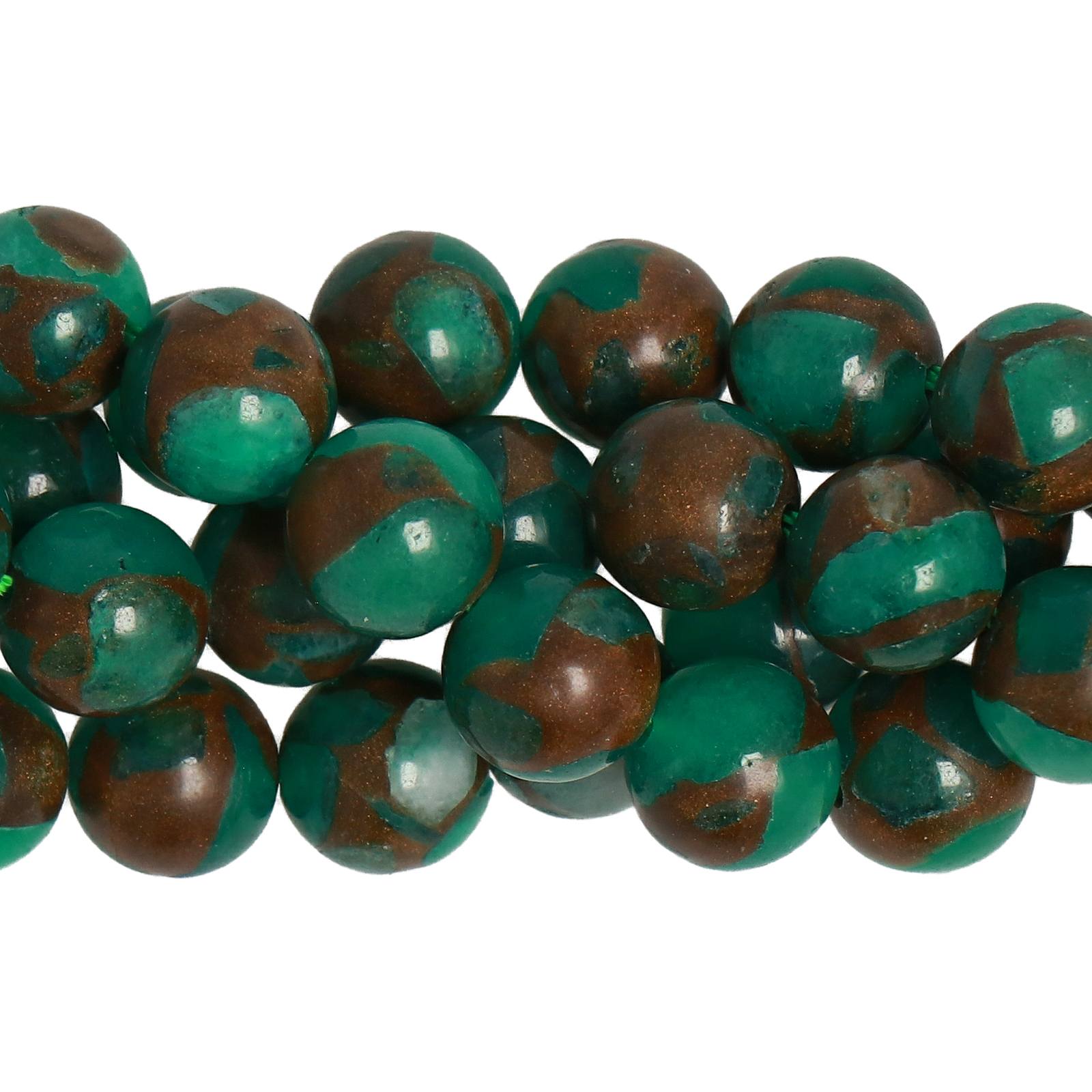 green mosaic quartz smooth round 8mm | 10pc