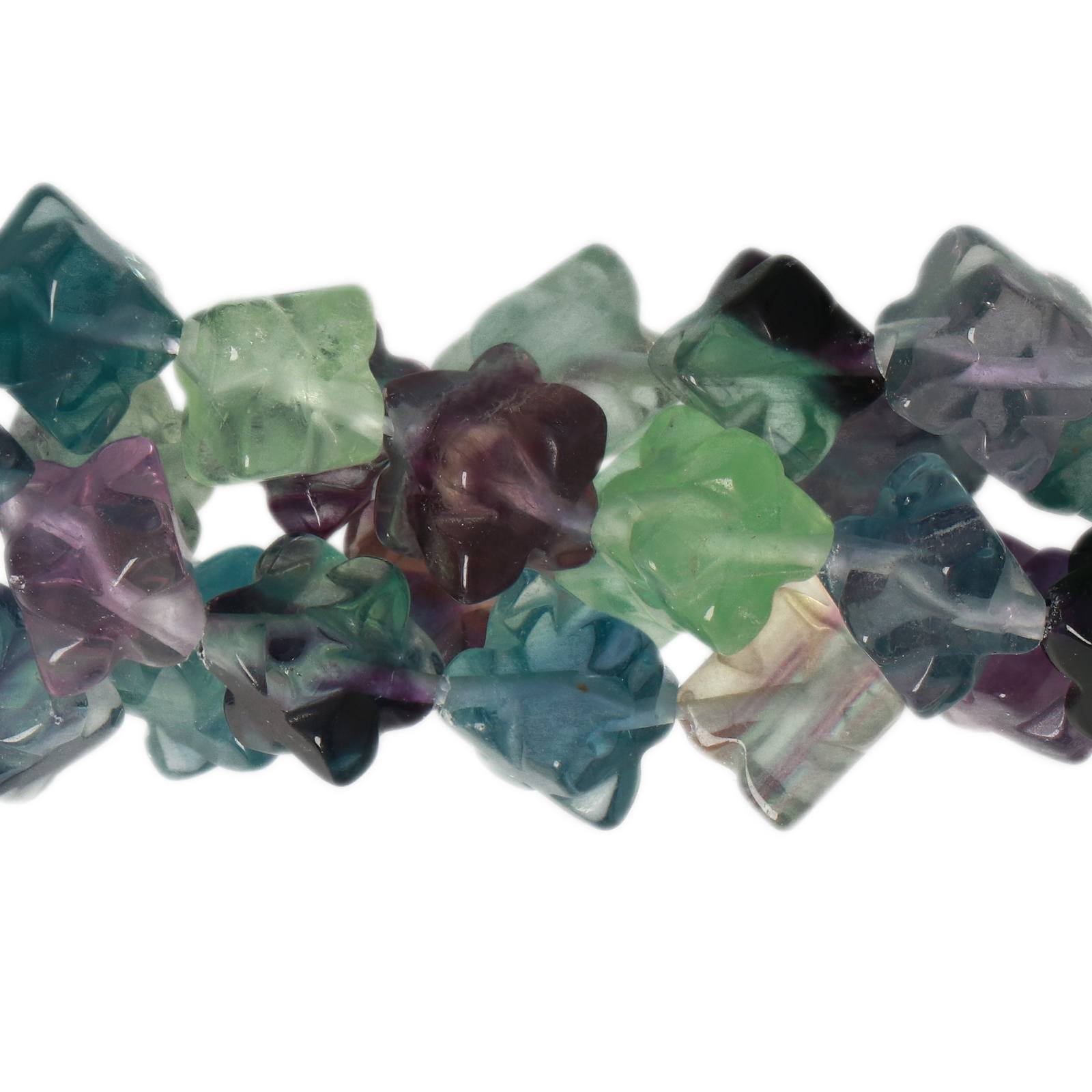 rainbow fluorite carved cube 10mm | 4pc