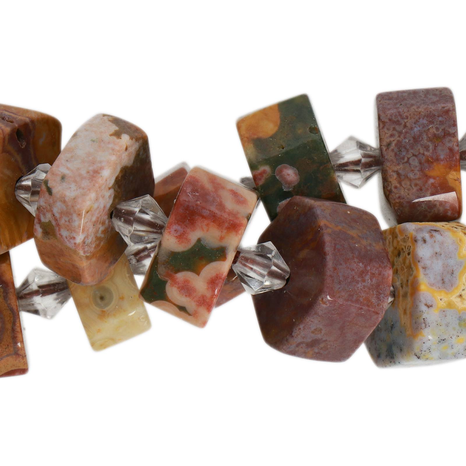 ocean jasper octagon roundelle 16x7mm | 15/16-inch strand