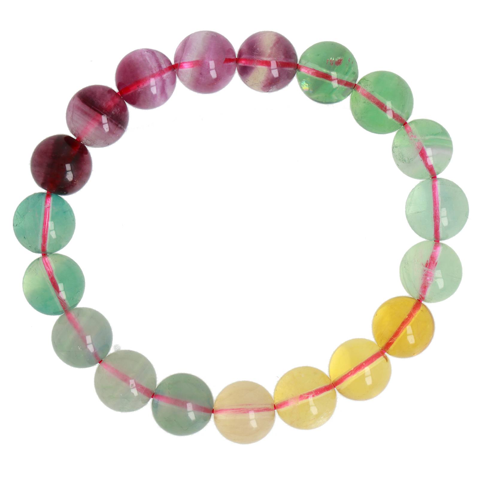 rainbow fluorite premium quality smooth round 10mm | 1 bracelet