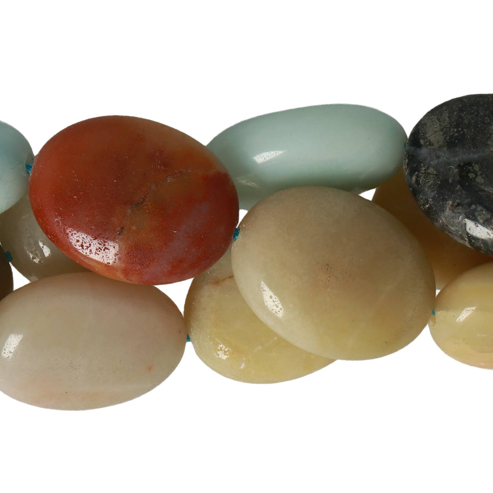 multicolor amazzonite faceted oval 25x15mm | 15/16-inch strand